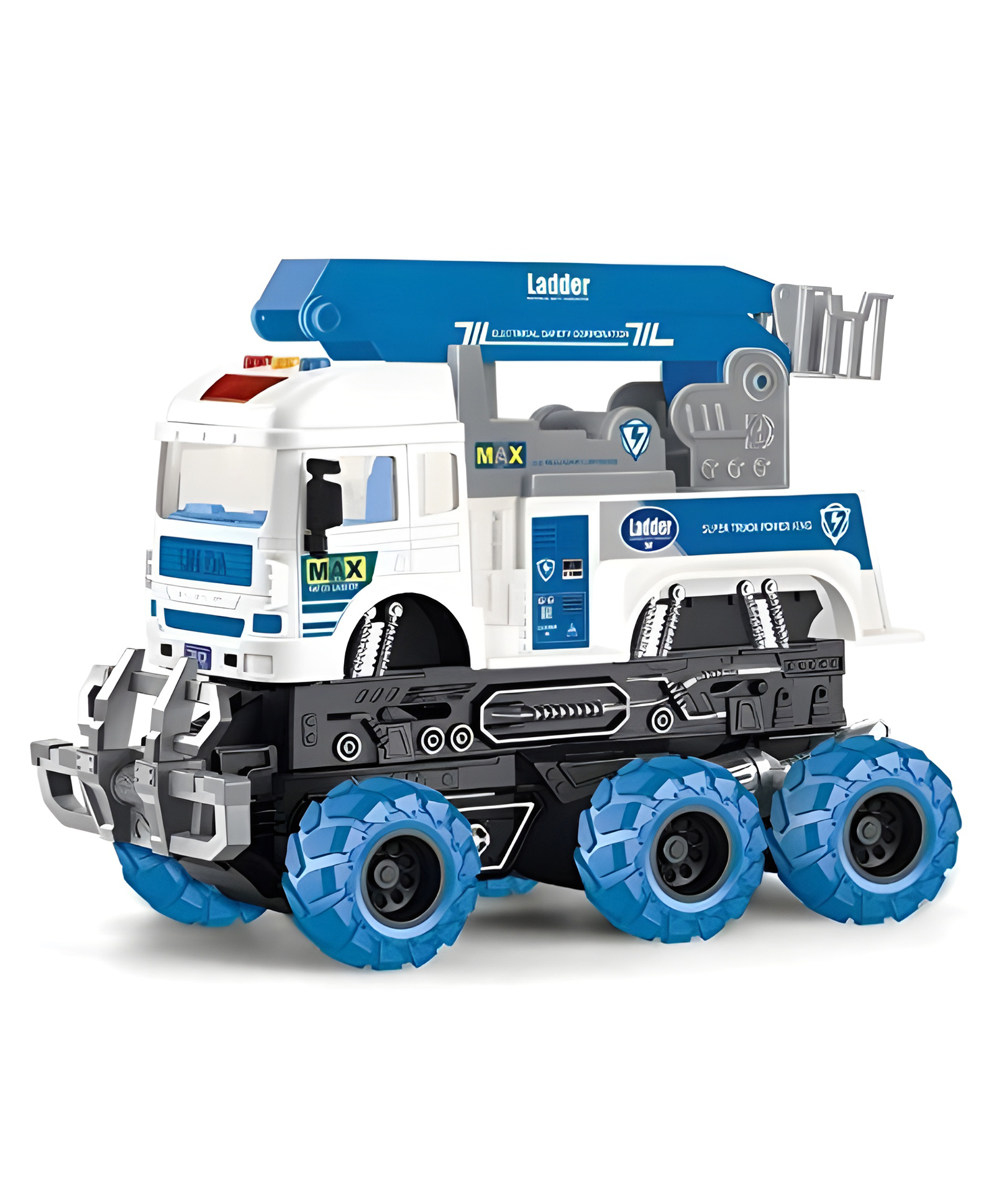 YAMAMA Friction Powered Crane Truck Lights And Music 6x6 Wheel Drive Road Super Truck Power Vehicle Car Toy For Kids  Multicolor-picture-10