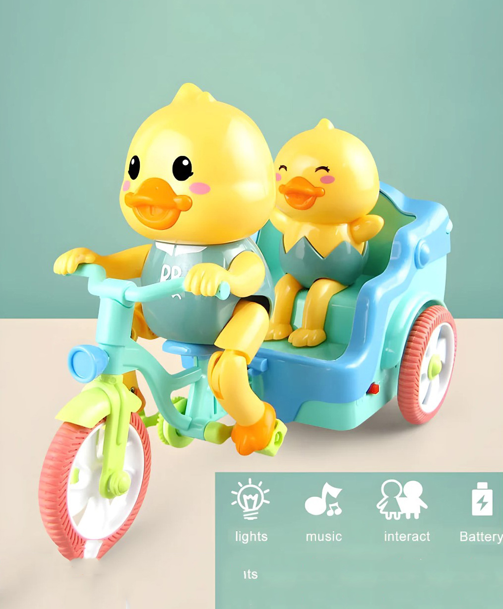 YAMAMA Musical Funny Duck Tricycle Toy For Kids With Light And Music 360 Degree Rotating Musical Toy For Kids Electric Cute Cartoon Duck Stunt Tricycle Toy For Kids  Multicolor-image-21