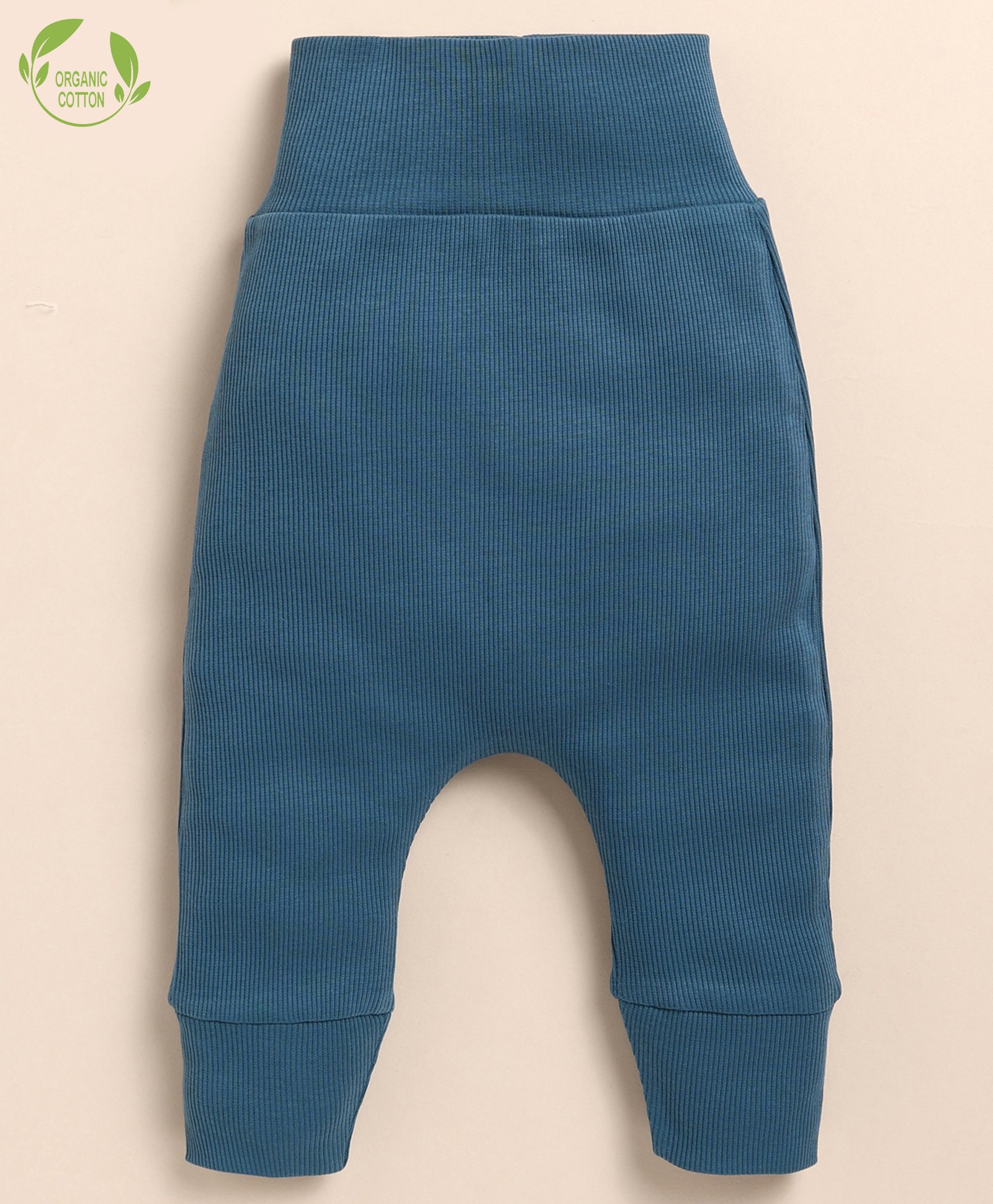 Cot & Candy Organic Cotton  Ribbed Leggings - Denim Blue-image-28