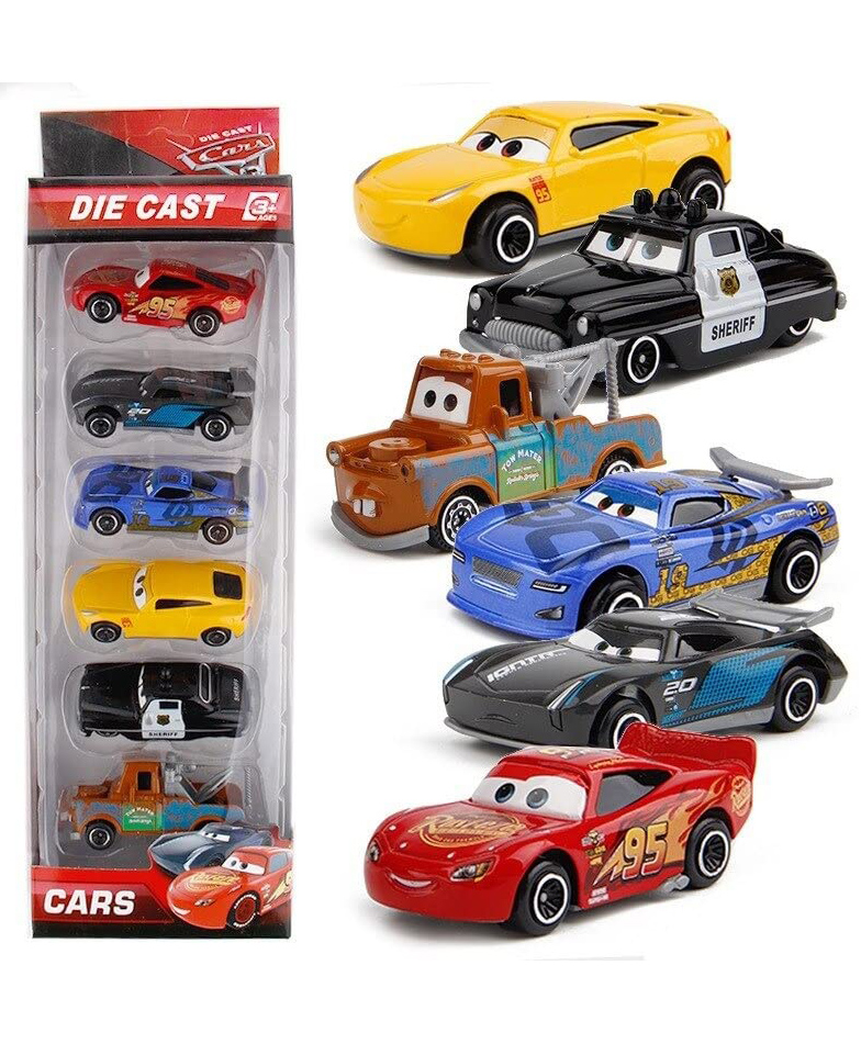 NIYAMAT Cars 3 Theme Diecast Metal Toy Car Play Set for Kids Best Gifts Die-Cast Vehicle Toys for Kids Boys - Set of 6, Multi Color-image-34