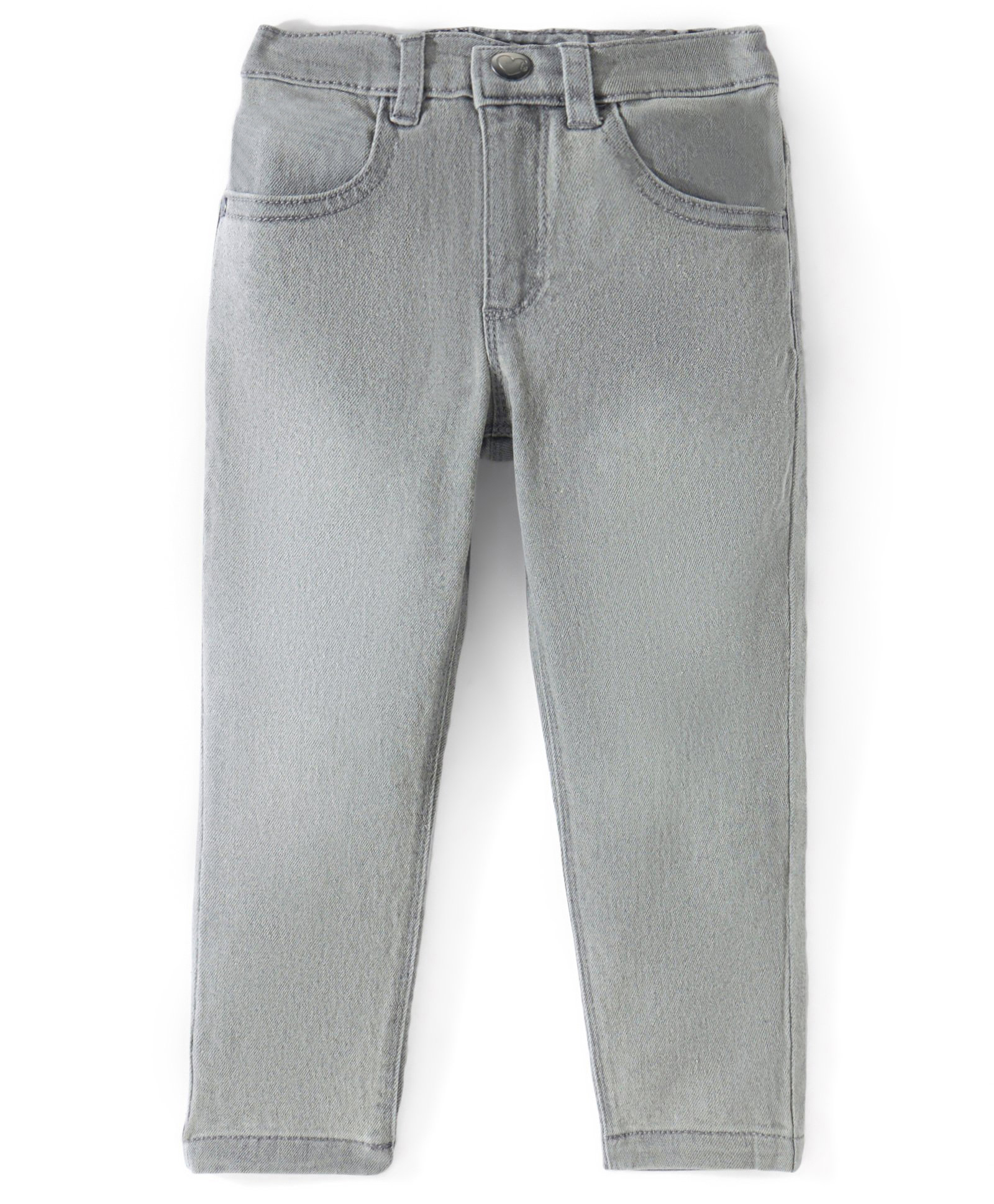 Babyhug Full Length Denim Washed Jeans with Stretch - Grey-picture-17