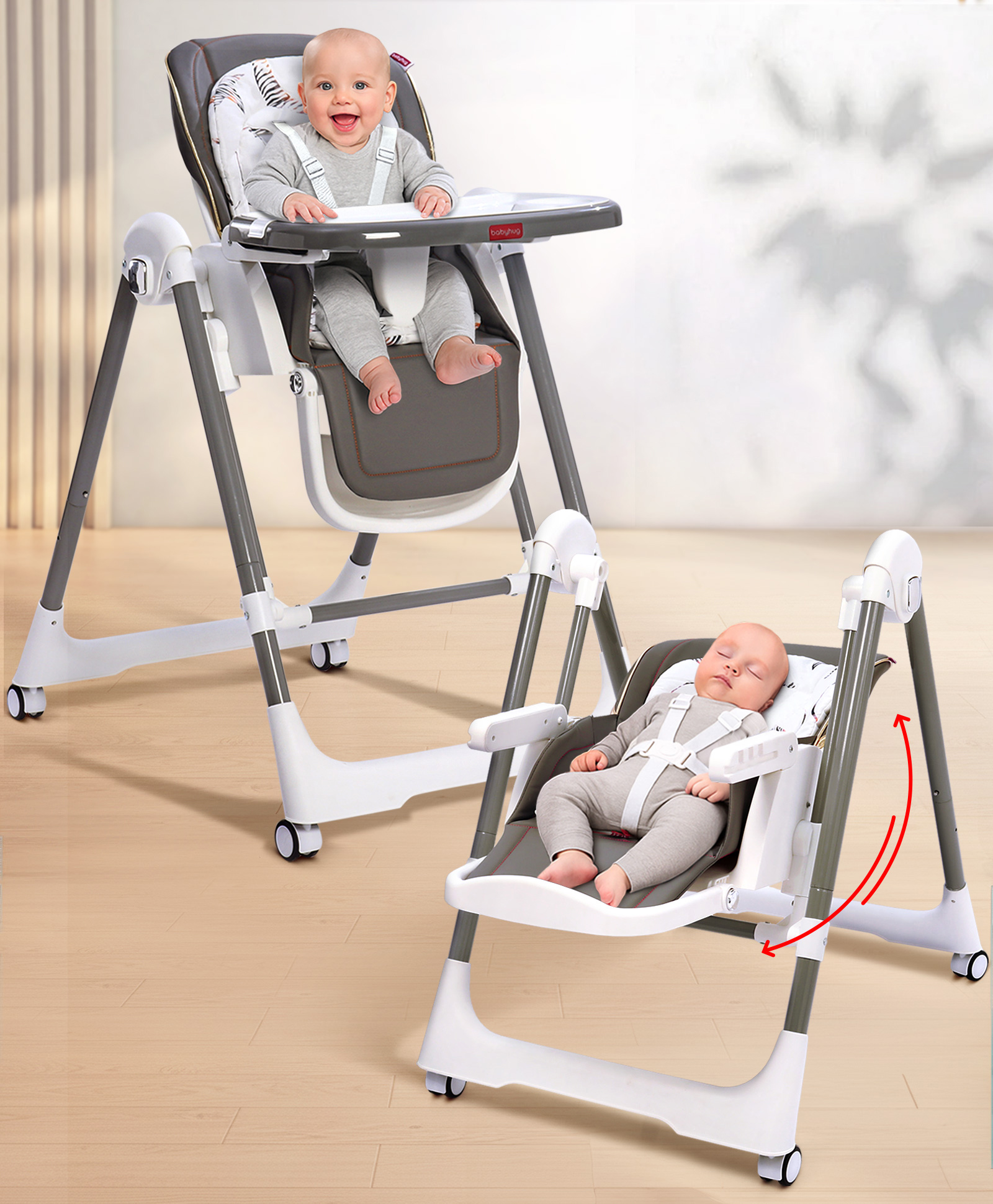 Baby Swing High Chair - Grey