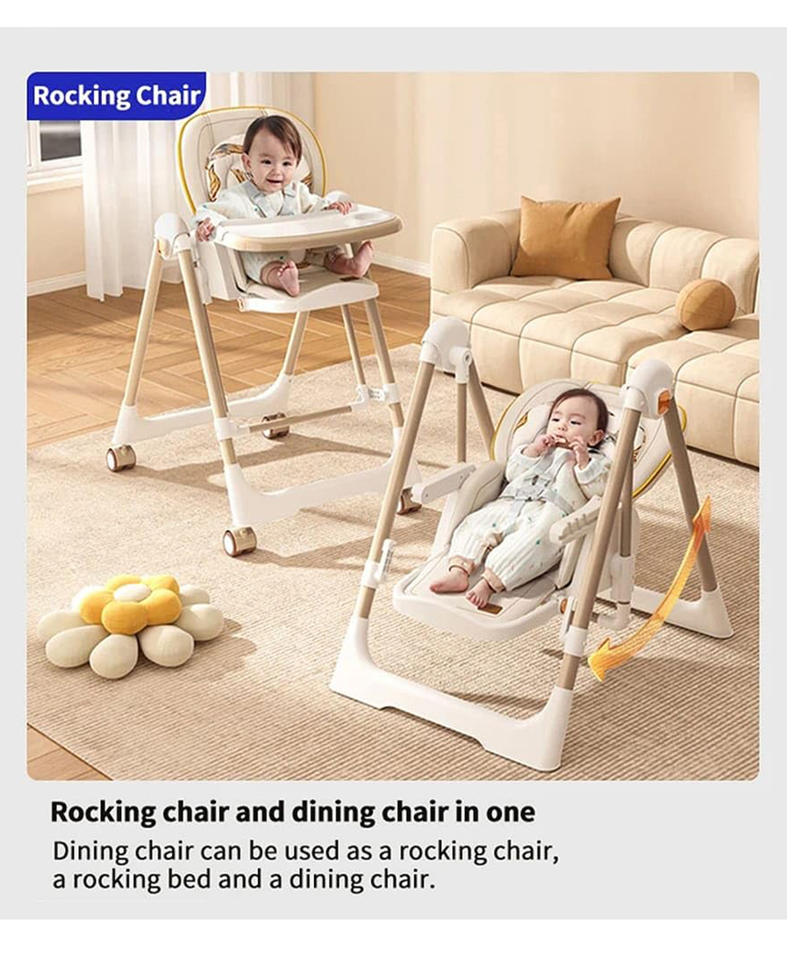 Baby Swing High Chair - Creme