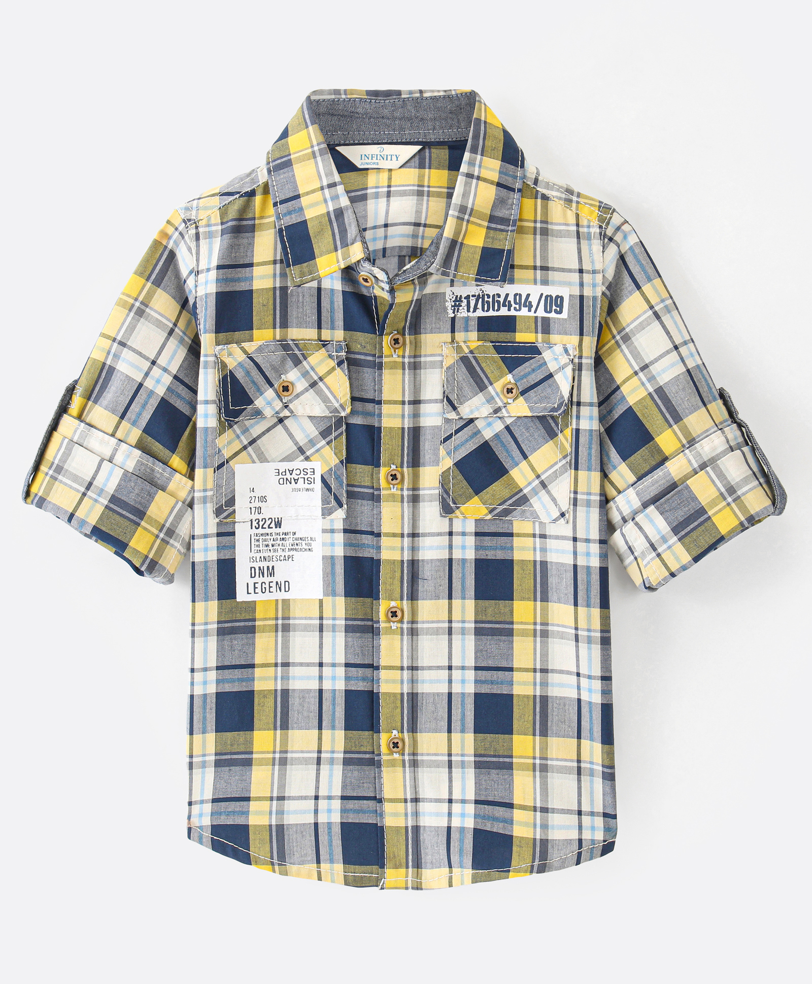 INFINITY Cotton Woven Full Sleeves Yarn Dye Checked   Shirt - White-picture-19
