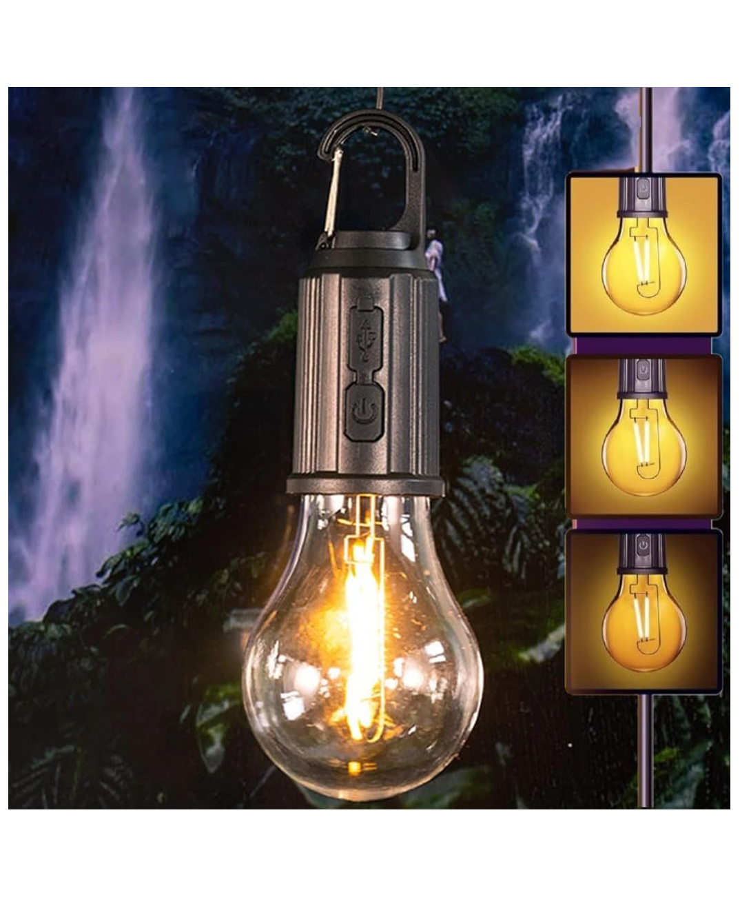 Ji and Ja Portable Rechargeable Camping Hanging Bulb with 3 Modes Tent Lamp Decorative Tent Lamp for Camping, Hiking, Backpacking, Emergency Outage ( Batteries not Included )-image-44
