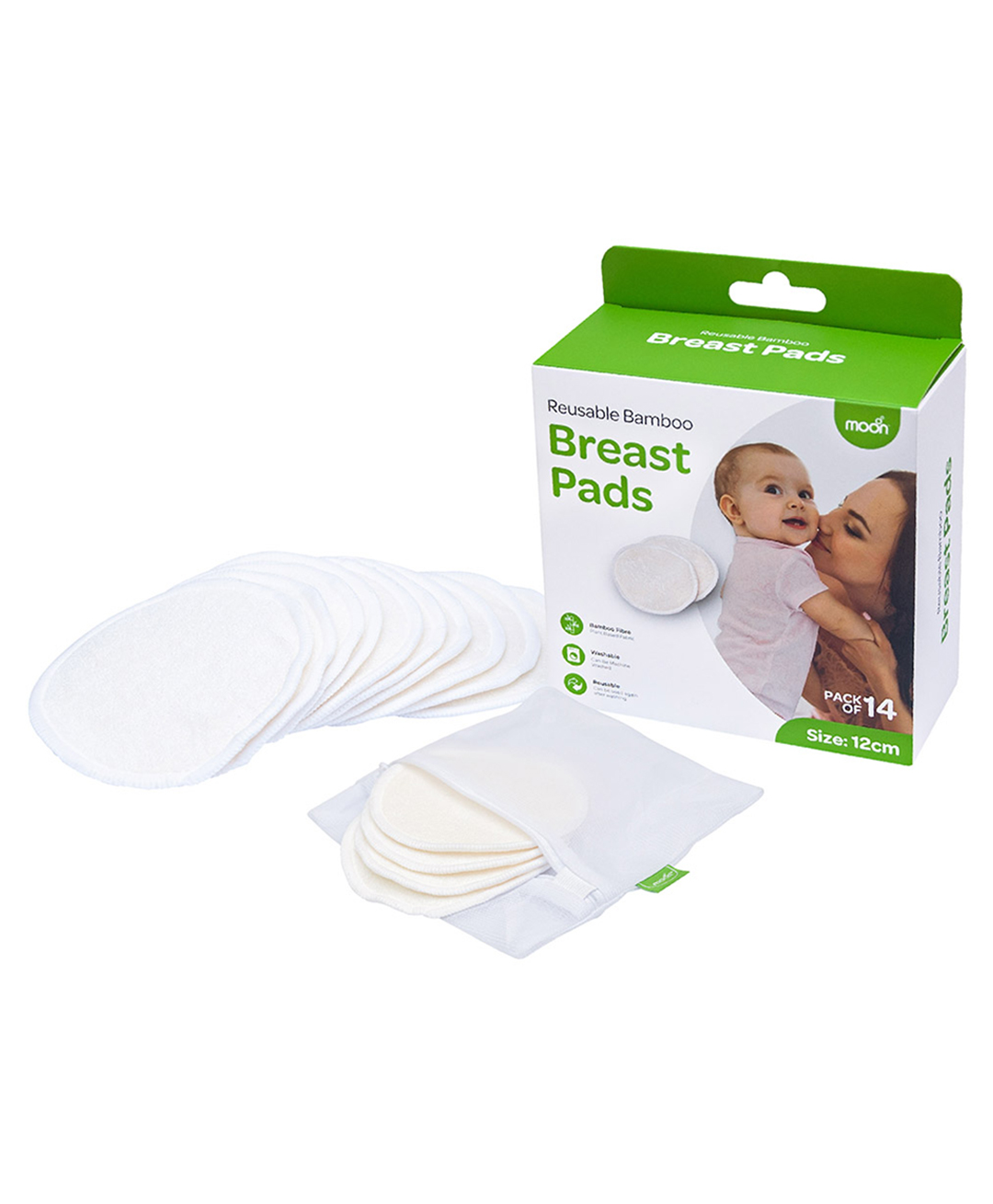 Moon Reusable Breast Pads Maternity Accessories White-image-6