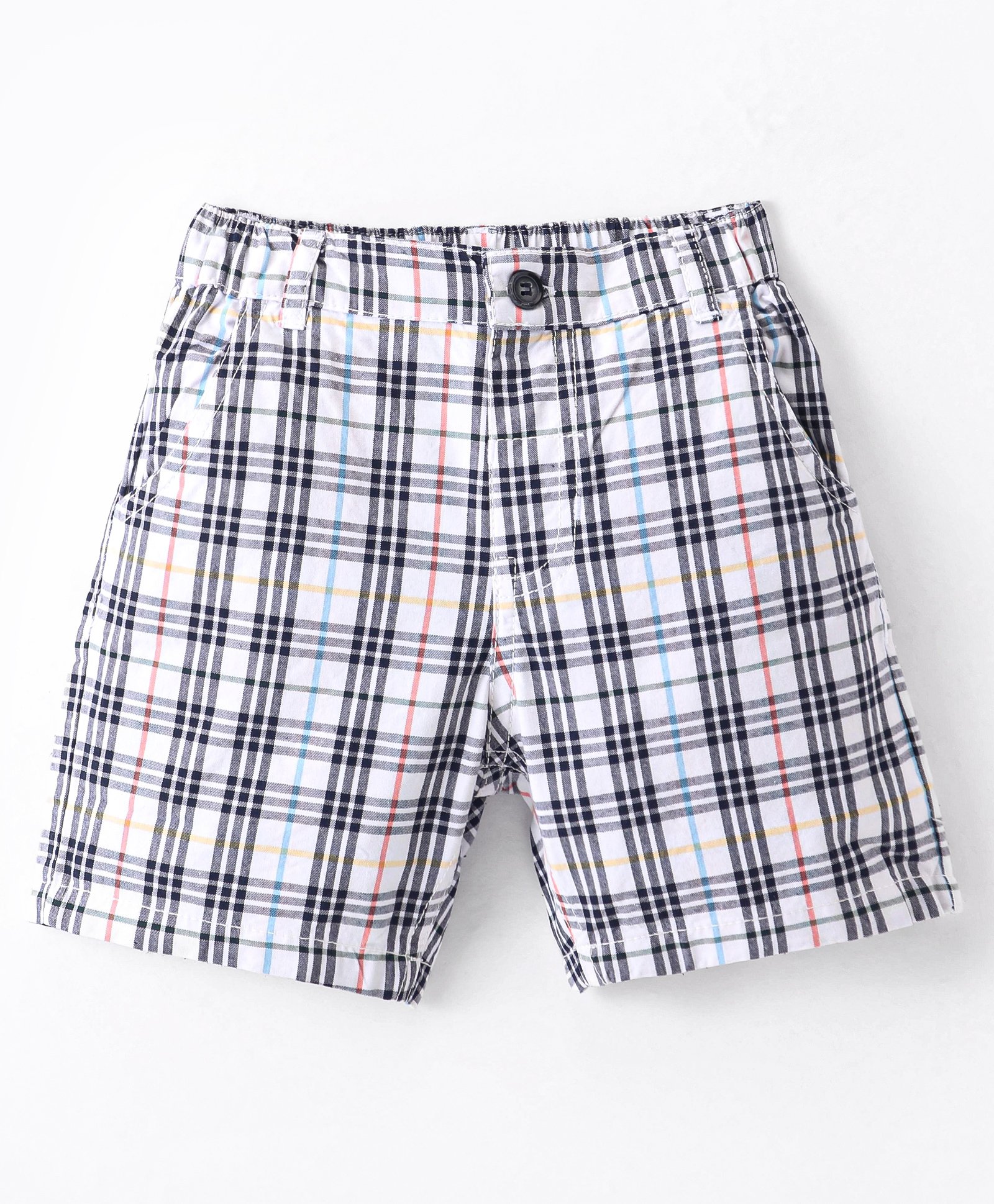 Simply Premium Cotton Above Knee Length Shorts - White Checks-picture-42