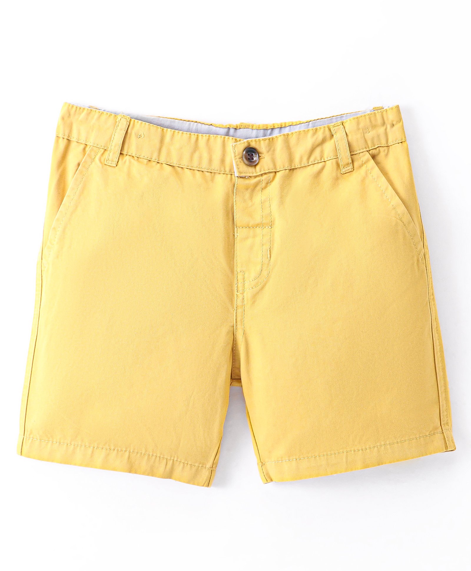 simply premium Simply Cotton Above Knee Length Solid Shorts - Mustard Yellow-picture-15