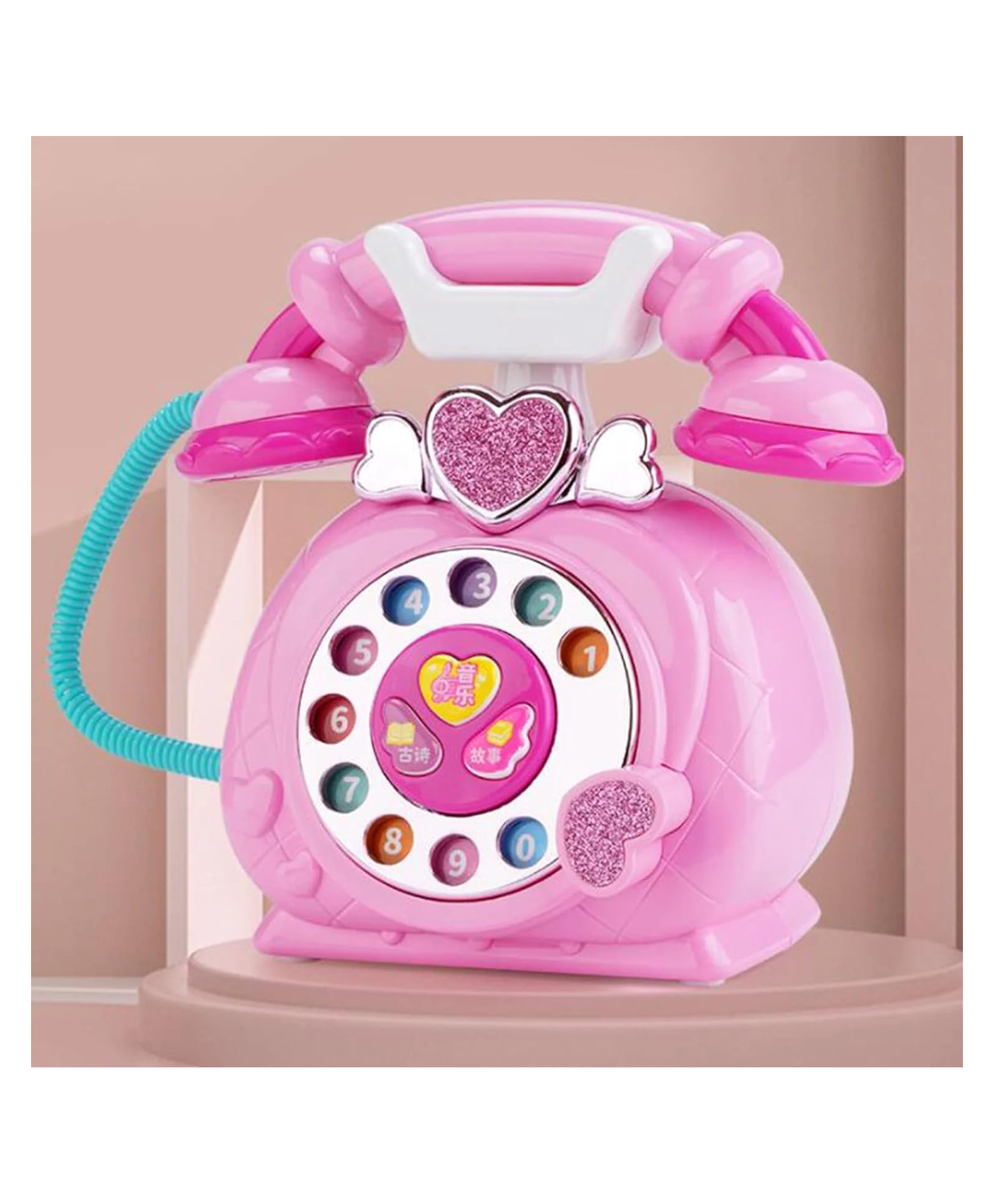 VGRASSP Classic Dial Receiver Simulation Telephone Toy For Kids - Rotating Number Dial With Calling Sound Effect - Storytelling Toy Telephone Accompanied With Lights - Color As Per Stock-image-11