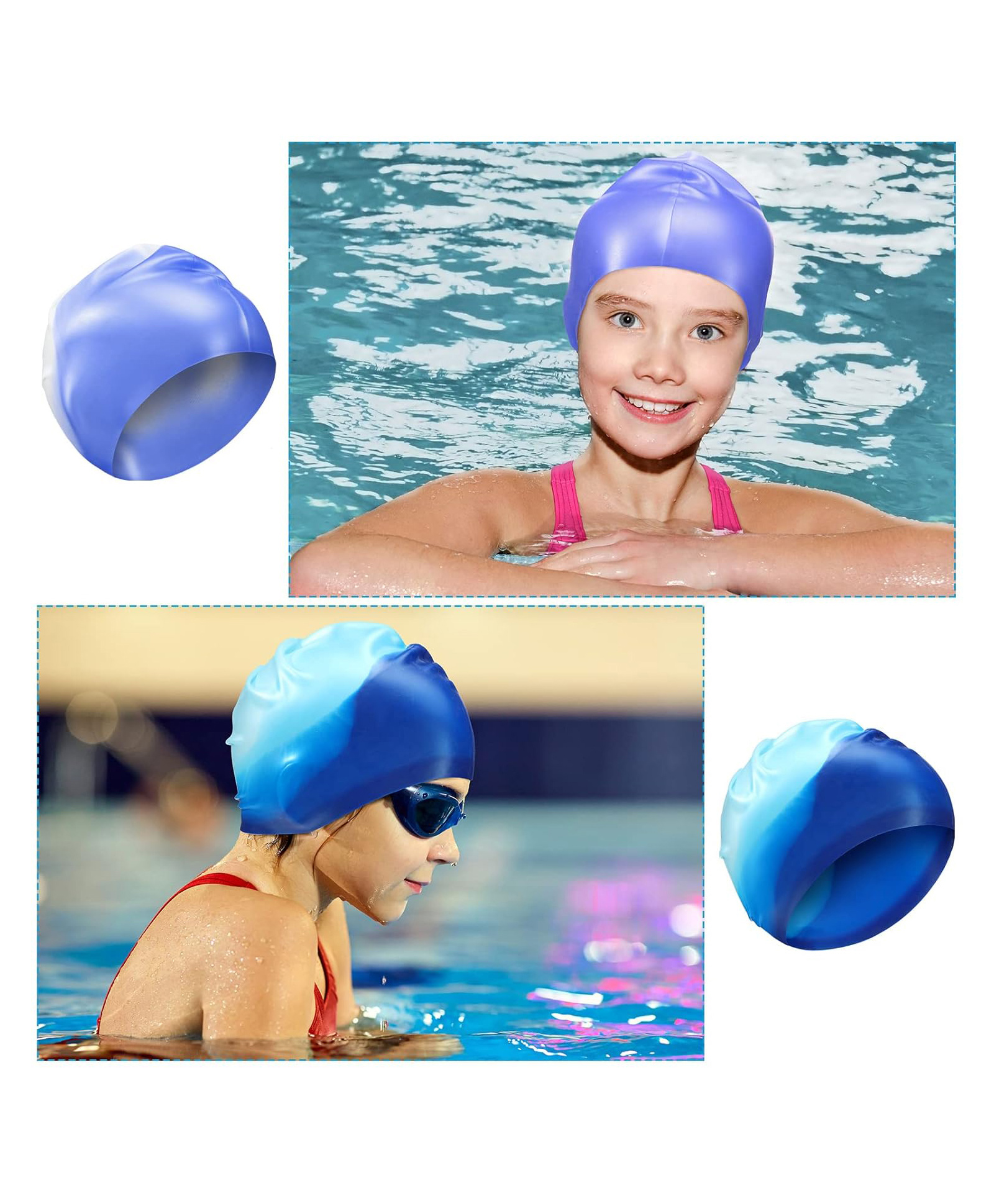 Planet of Toys Silicone Swimming Cap for Kids Waterproof Bathing Cap Assorted Colors Dispatched as Per Availibility-image-34