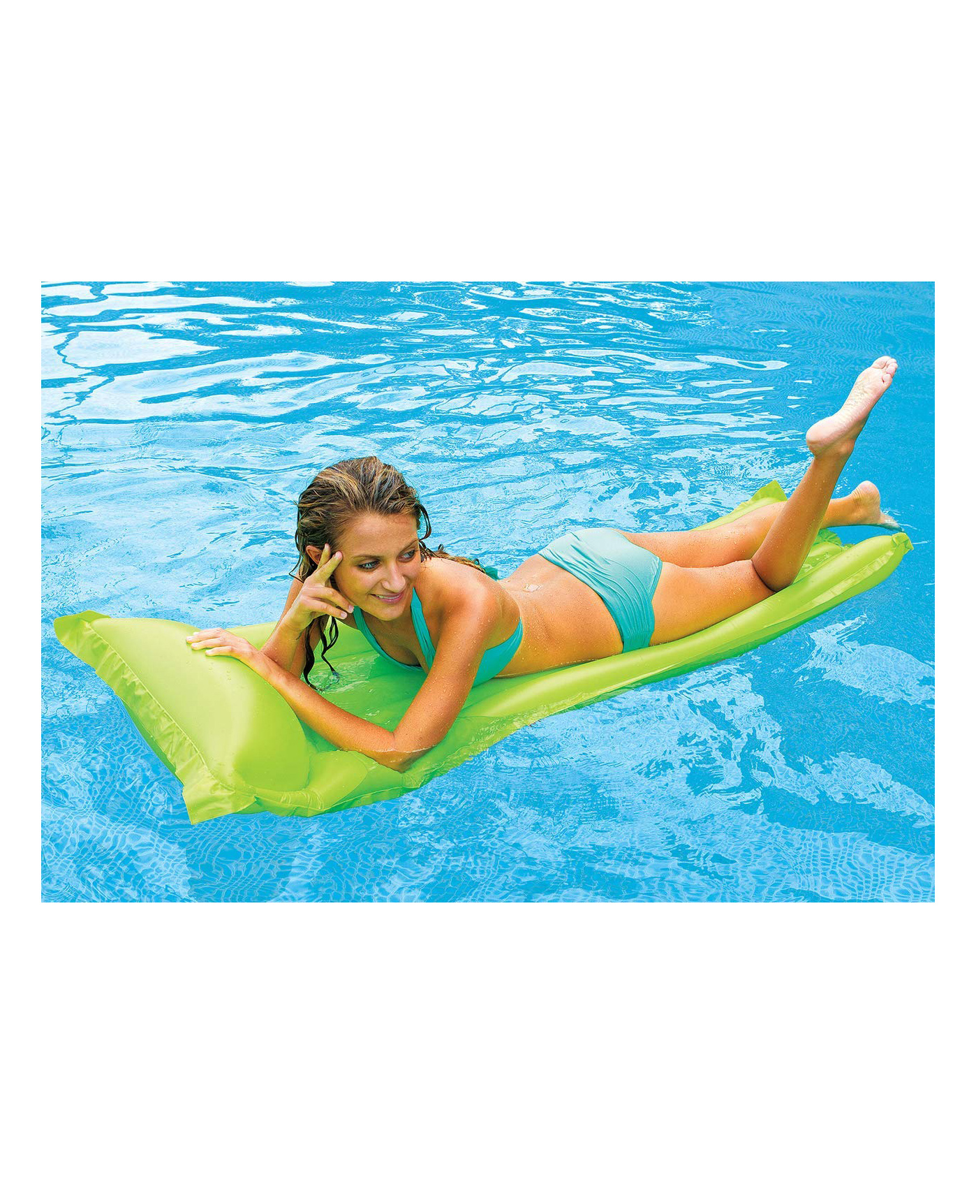 Planet of Toys Inflatable Swimming Pool Floats for Adults with Headrest | Floating Lounge Mat | Floaters for Swimming Pool for Adult | Swimming Pool Accessory Float for Kids & Adults - 183cm x 69cm-image-47