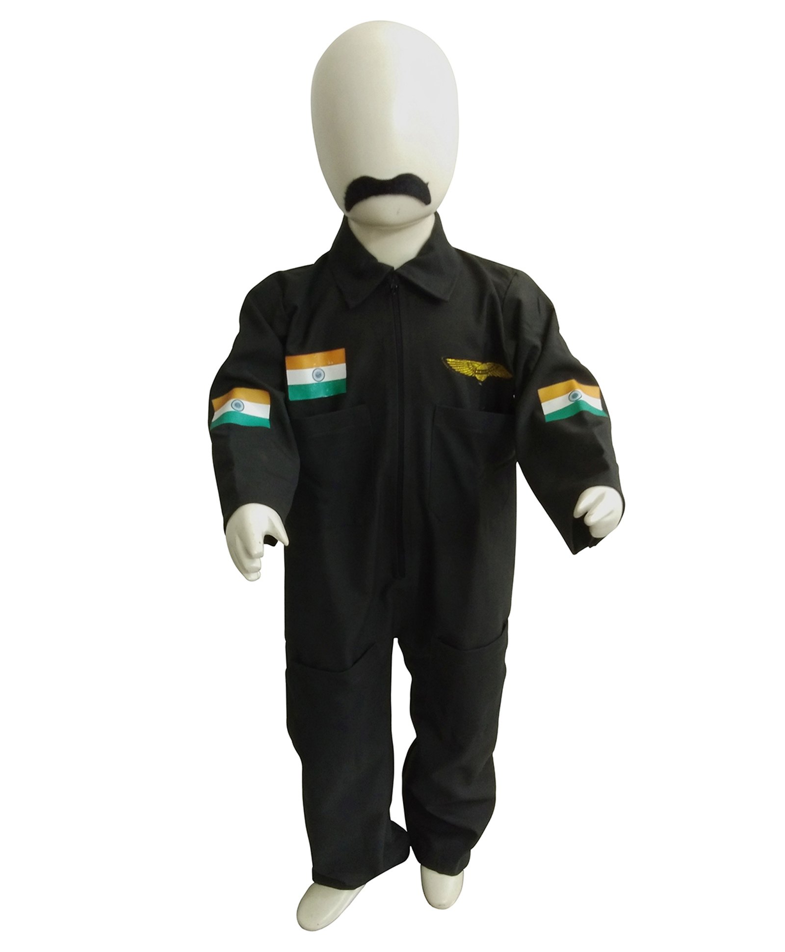 BookMyCostume Full Sleeves Abhinandan Indian National Hero Air Force Costume Dress - Green-image-7