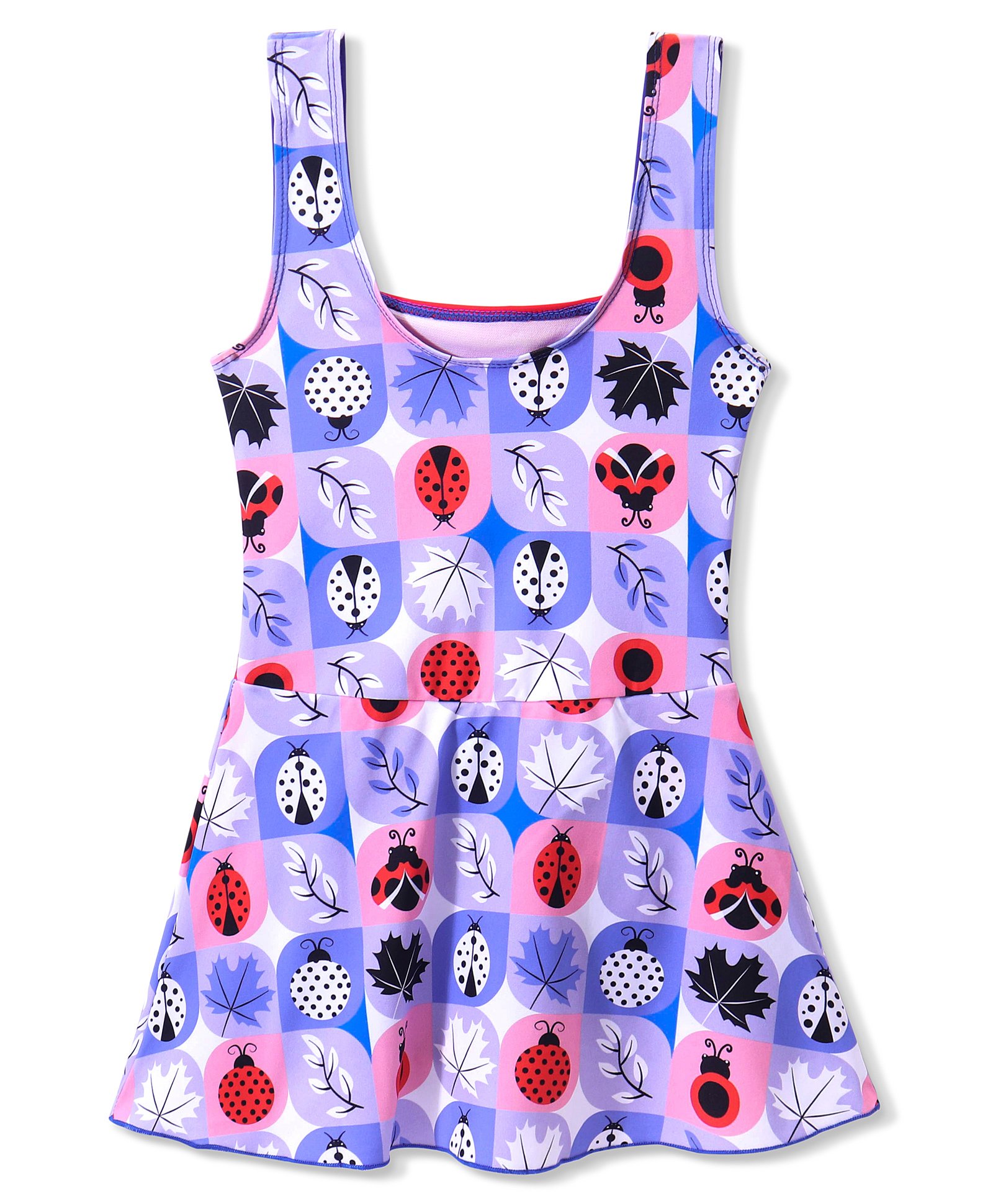 LOBSTER  Sleeveless Frock Swimsuit with Lady Bug Print - Blue-image-8