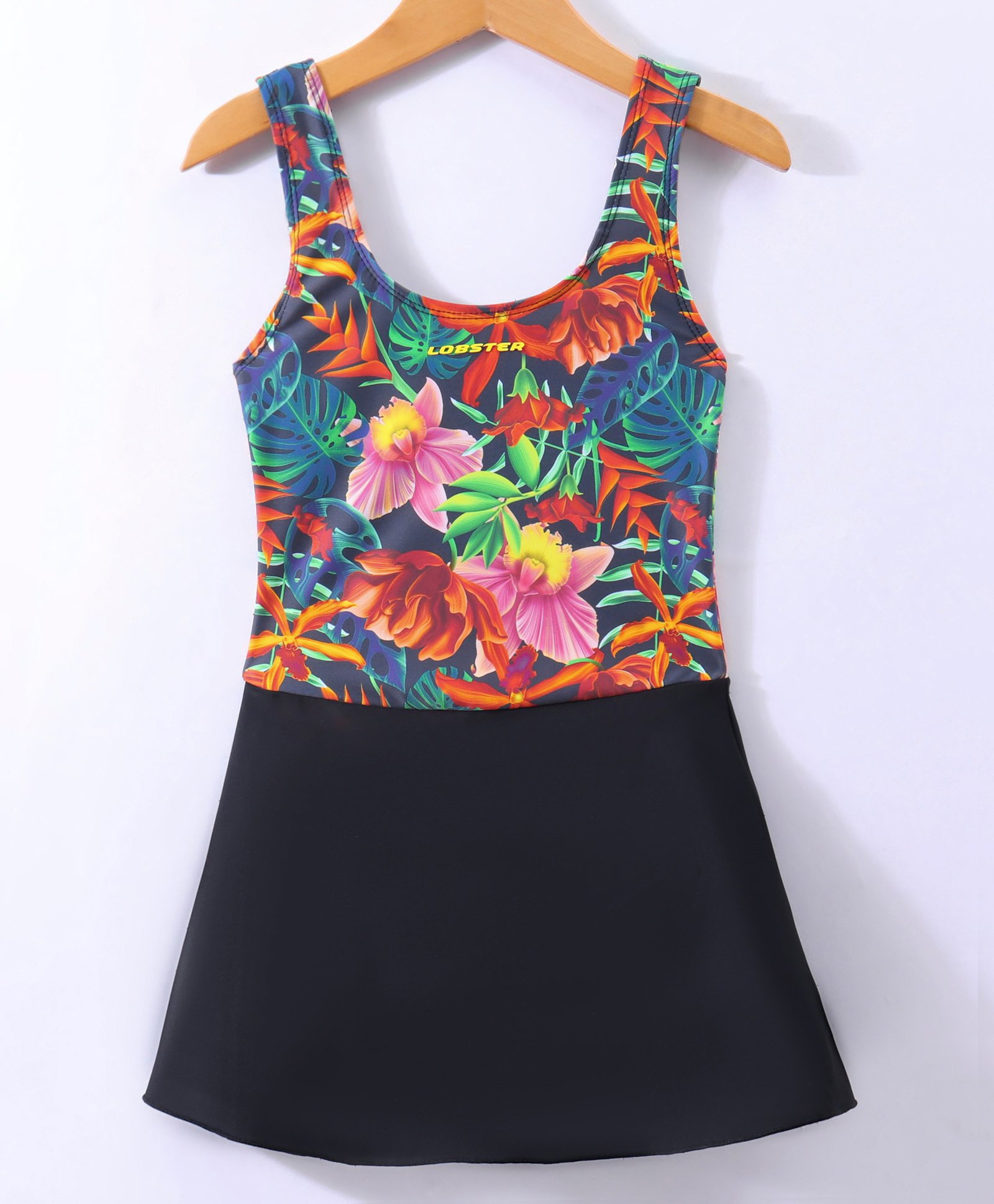 LOBSTER  Sleeveless Frock Swimsuit with Floral Print - Black-picture-46