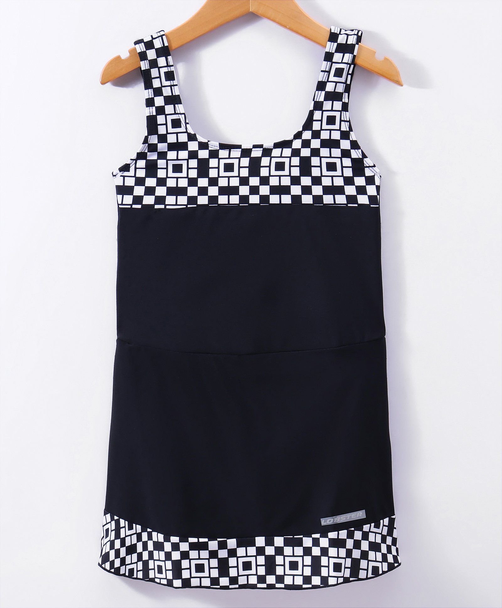LOBSTER  Sleeveless Frock Swimsuit with Geometric Print - Black-picture-7