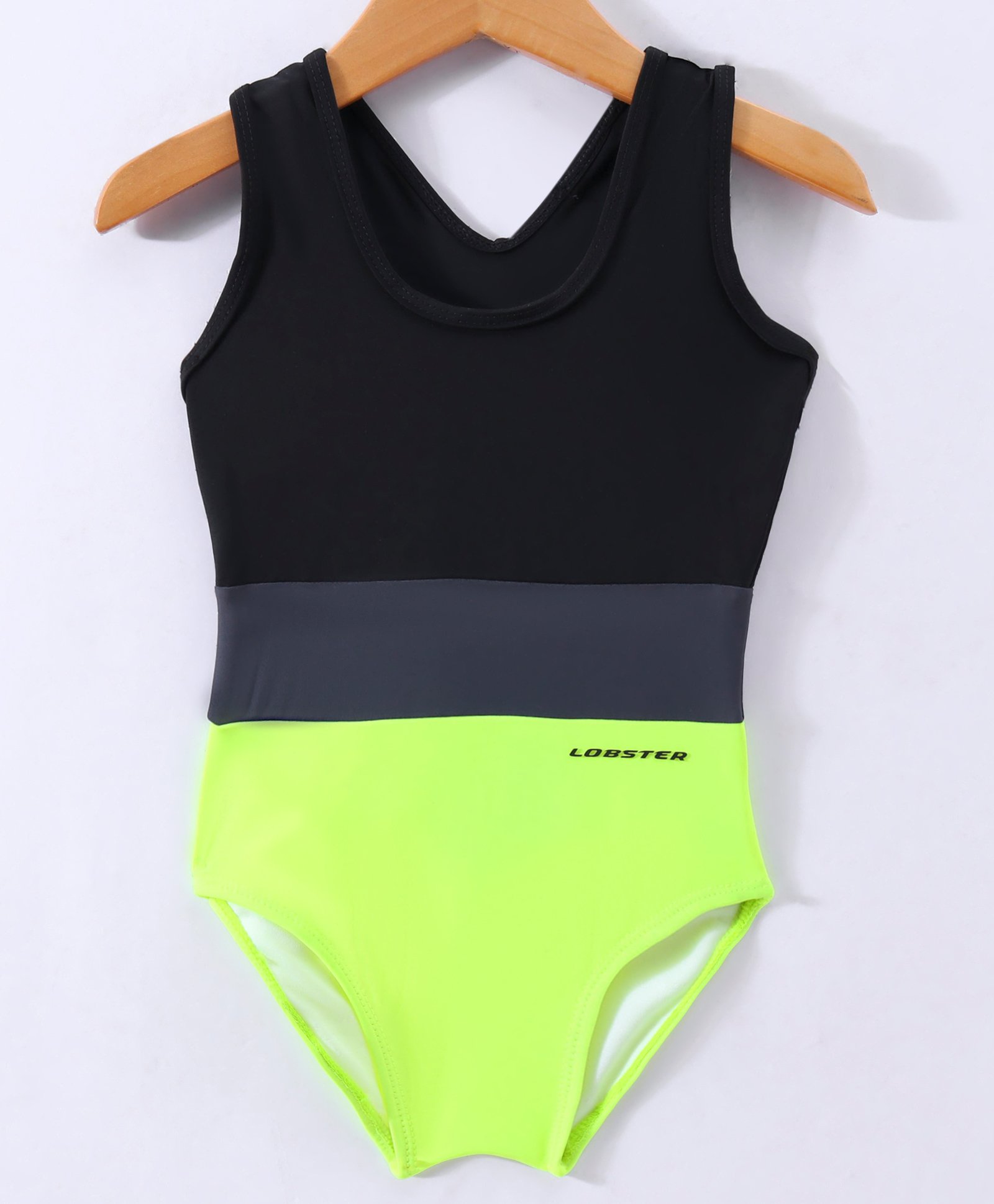LOBSTER  Sleeveless V Cut Swimsuit with Text Print - Black-picture-38