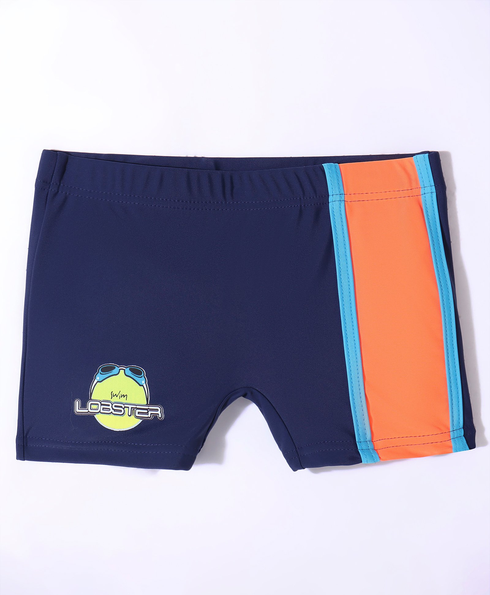 LOBSTER  Swimming Shorts with Text Print - Orange & Blue-picture-36