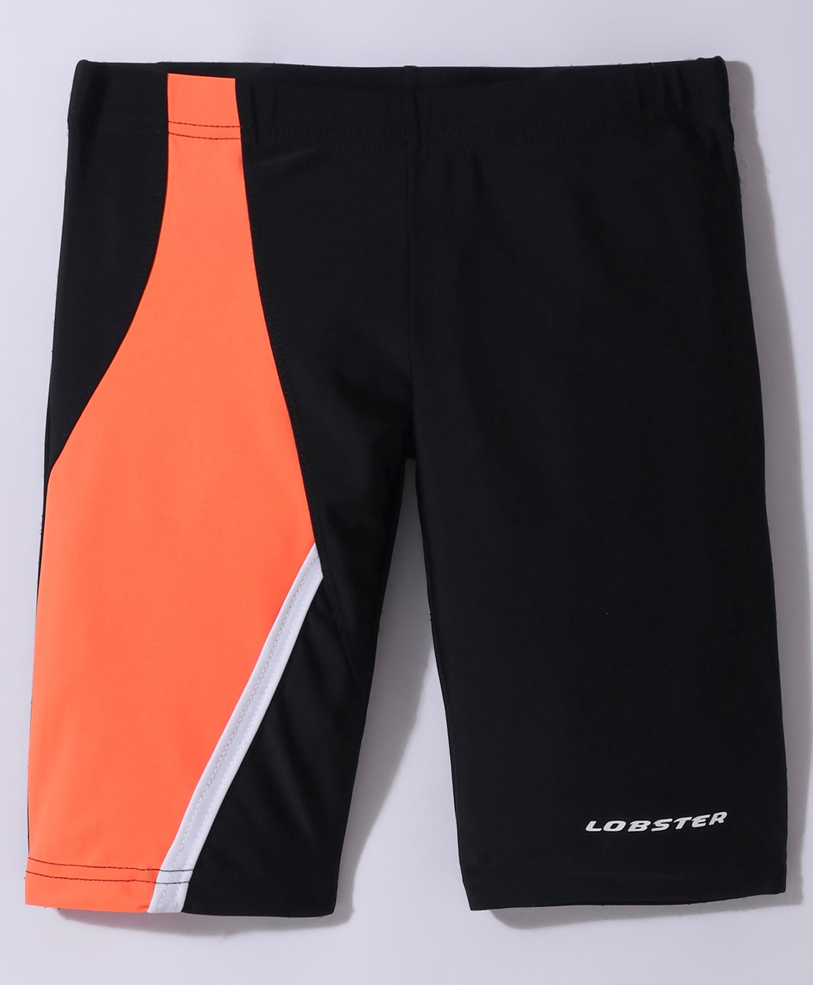 LOBSTER  Swimming Jammers with Text Print - Black  & Orange-image-20