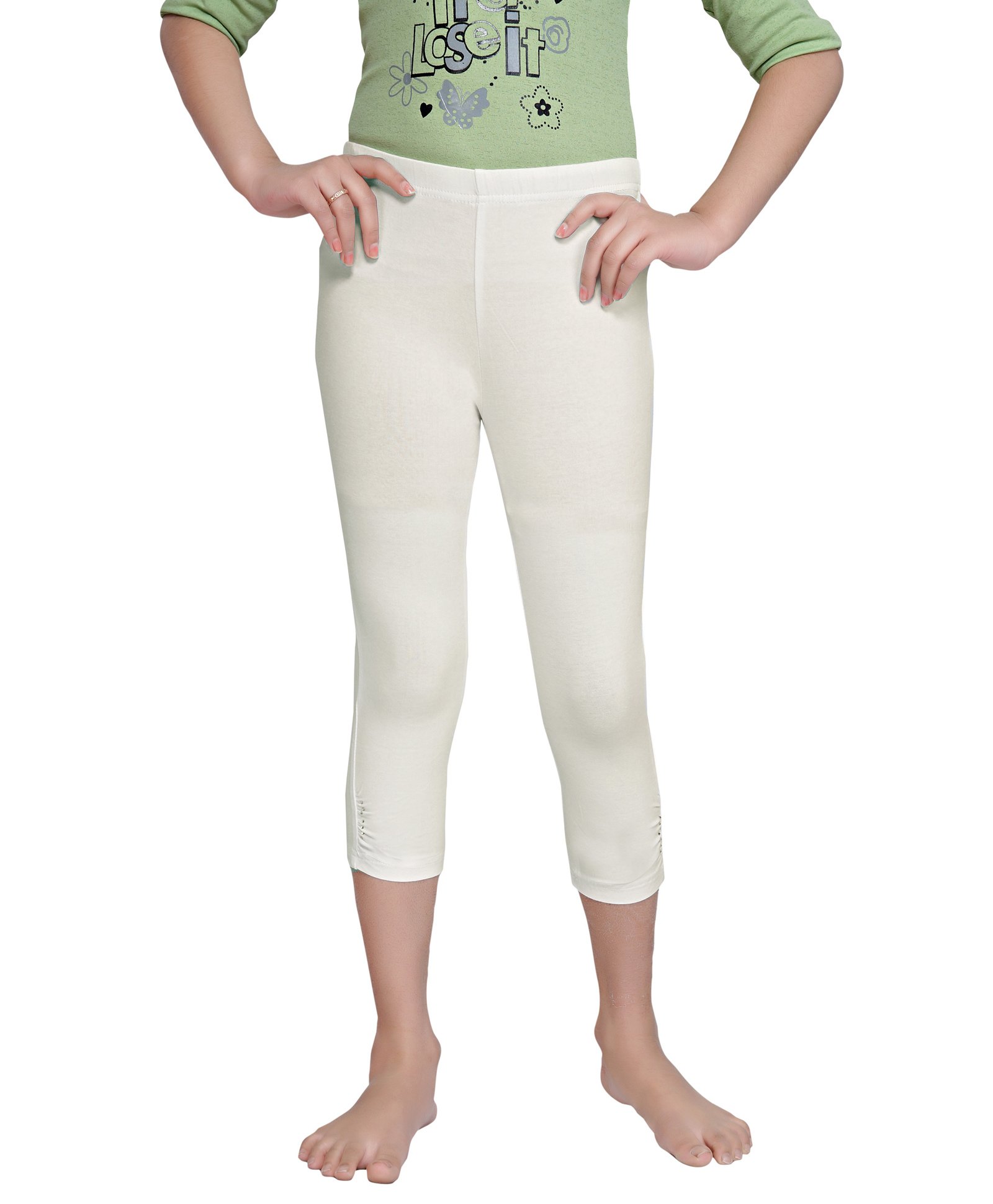 Tiny Girl Knitted Stone Embellished Leggings - Cream-image-20