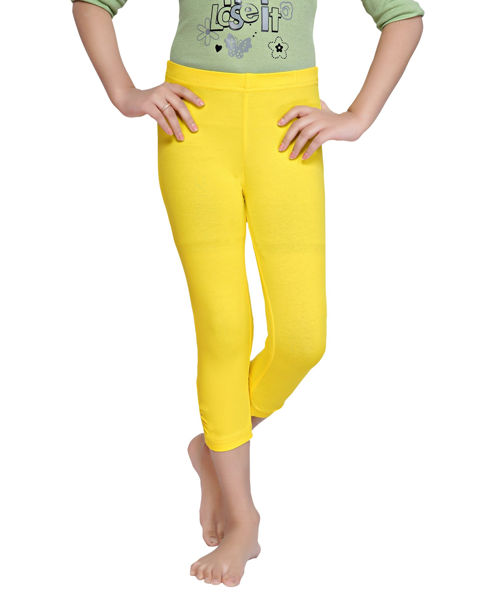 Tiny Girl Knitted Stone Embellished Leggings - Lemon Yellow-picture-10
