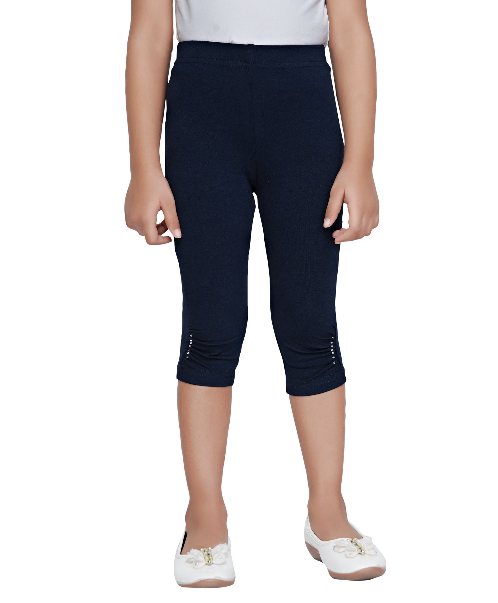 Tiny Girl Knitted Stone Embellished Leggings - Navy Blue-image-38