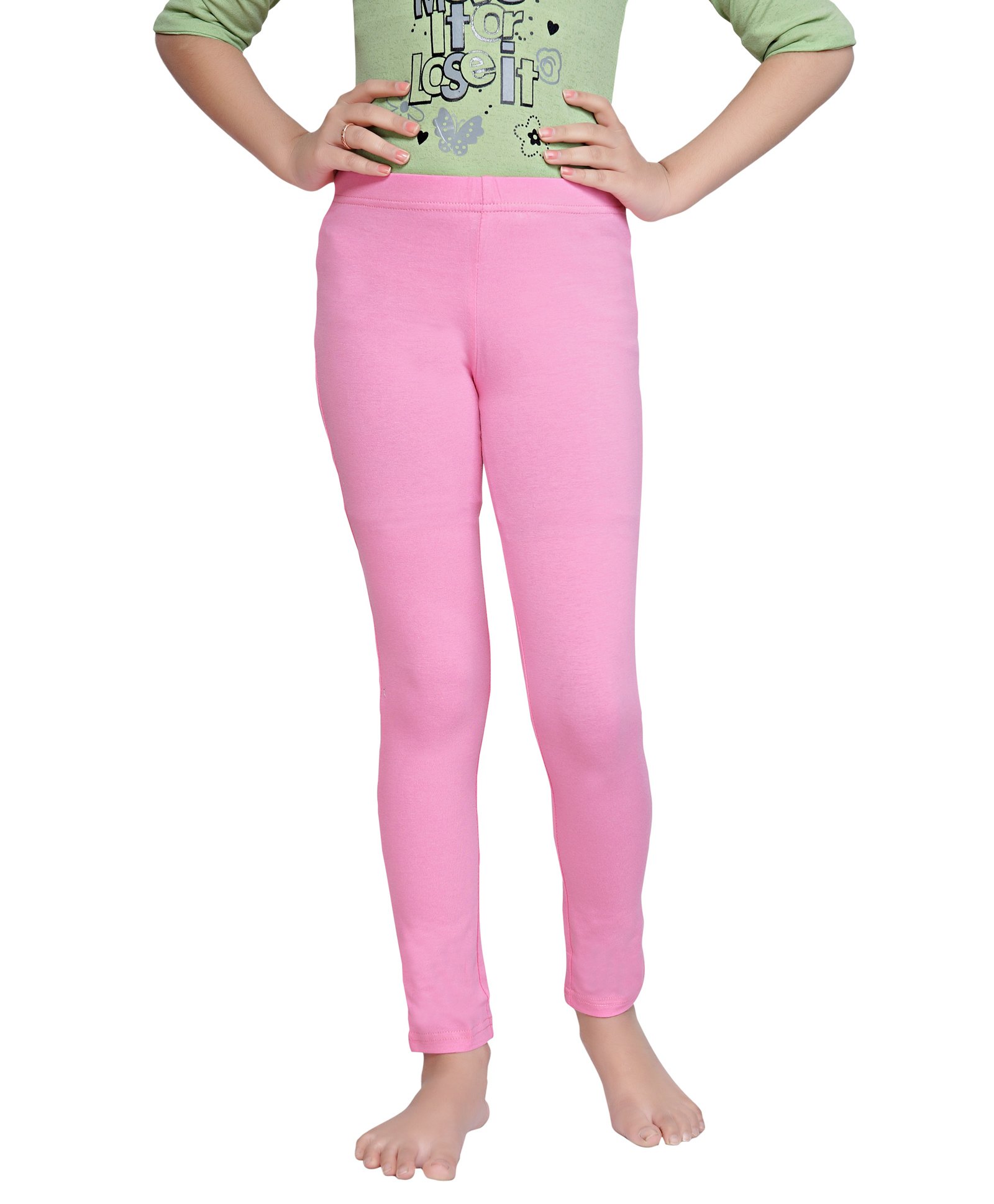 Tiny Girl Knitted Solid Leggings - Pink-picture-39