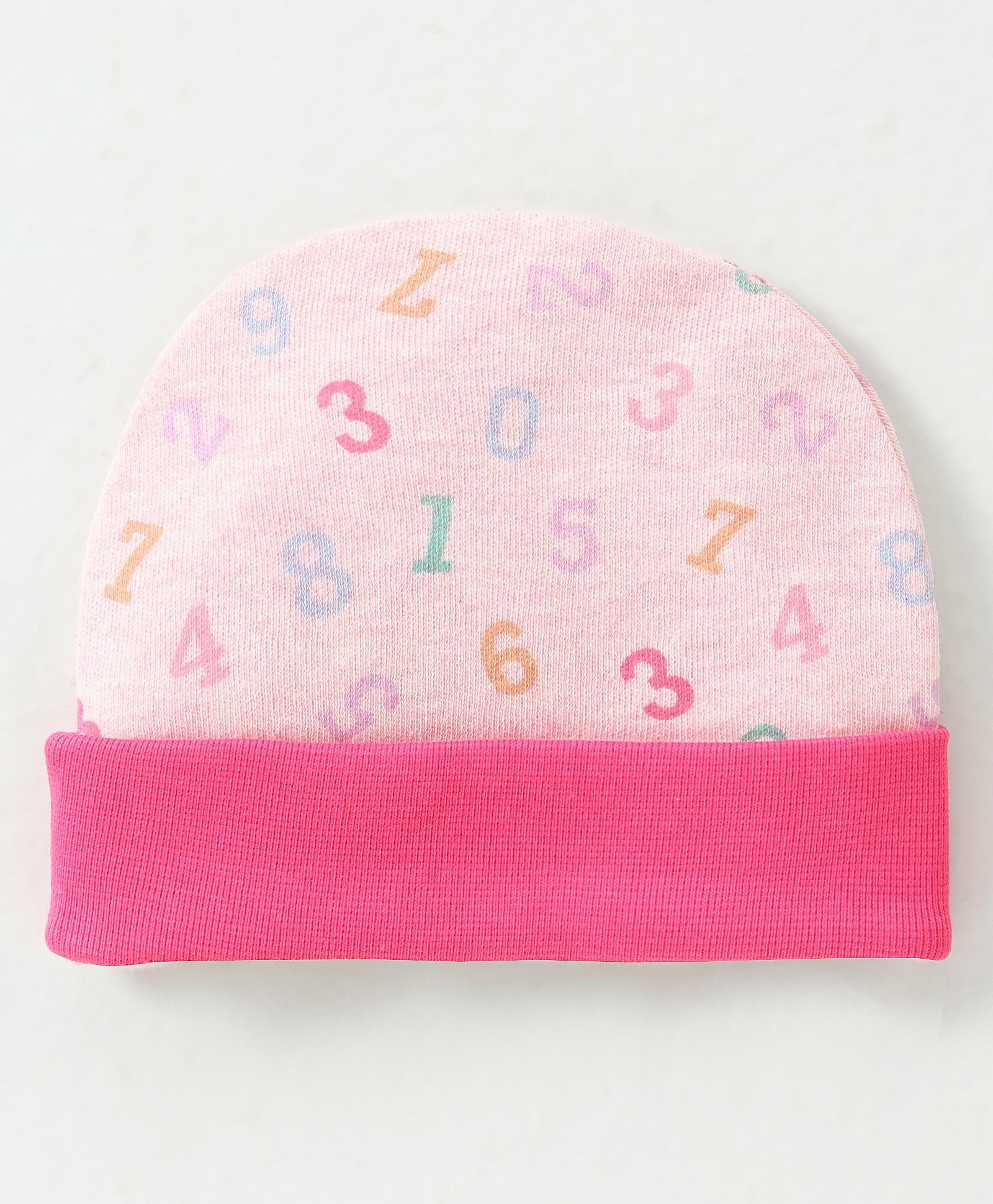 Ben Benny Cotton Knit Cap Numerical Print Pink -  Diameter 9 cm-image-17