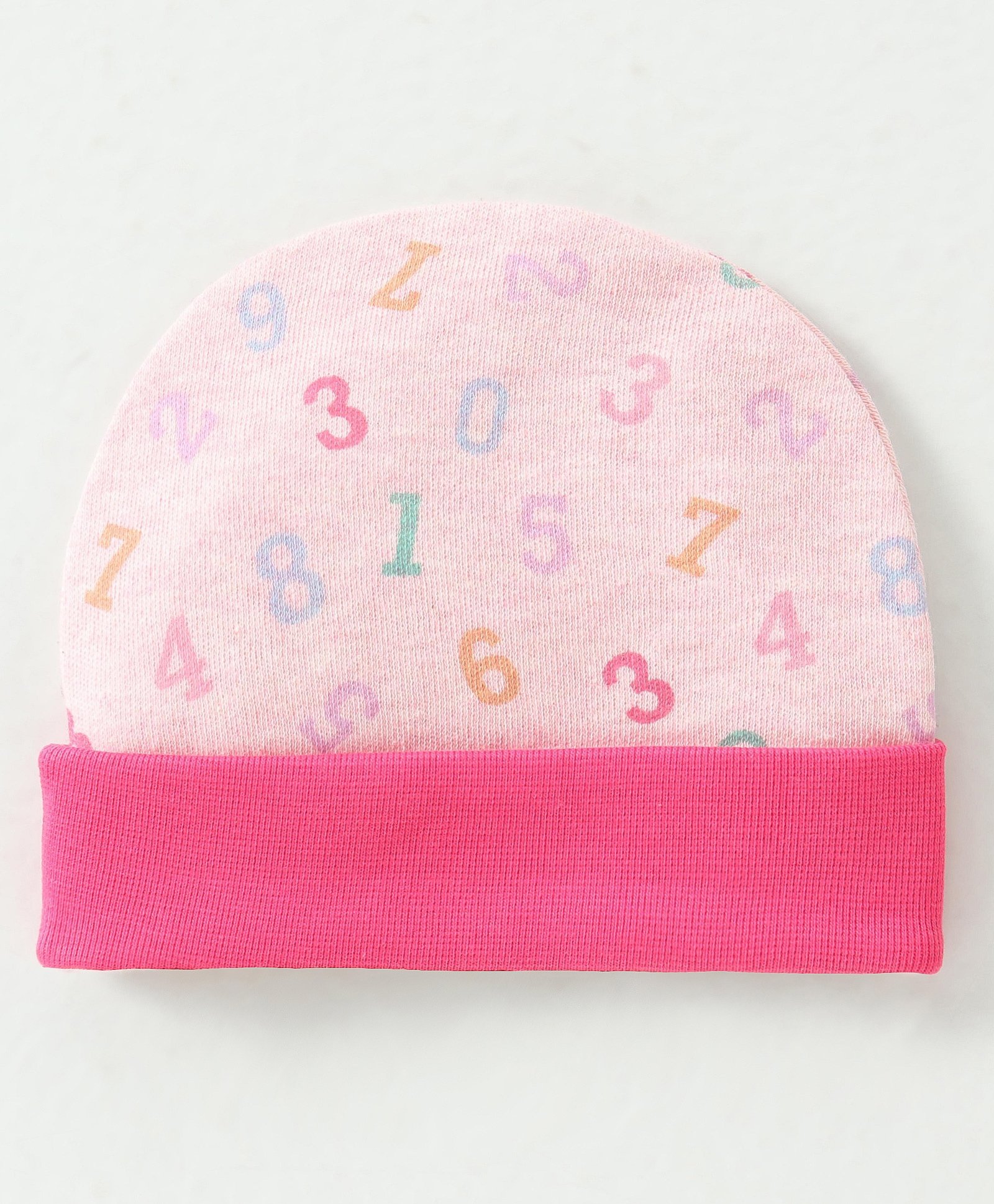 Ben Benny Cotton Knit Cap Numerical Print Pink - Diameter 11 cm-image-18