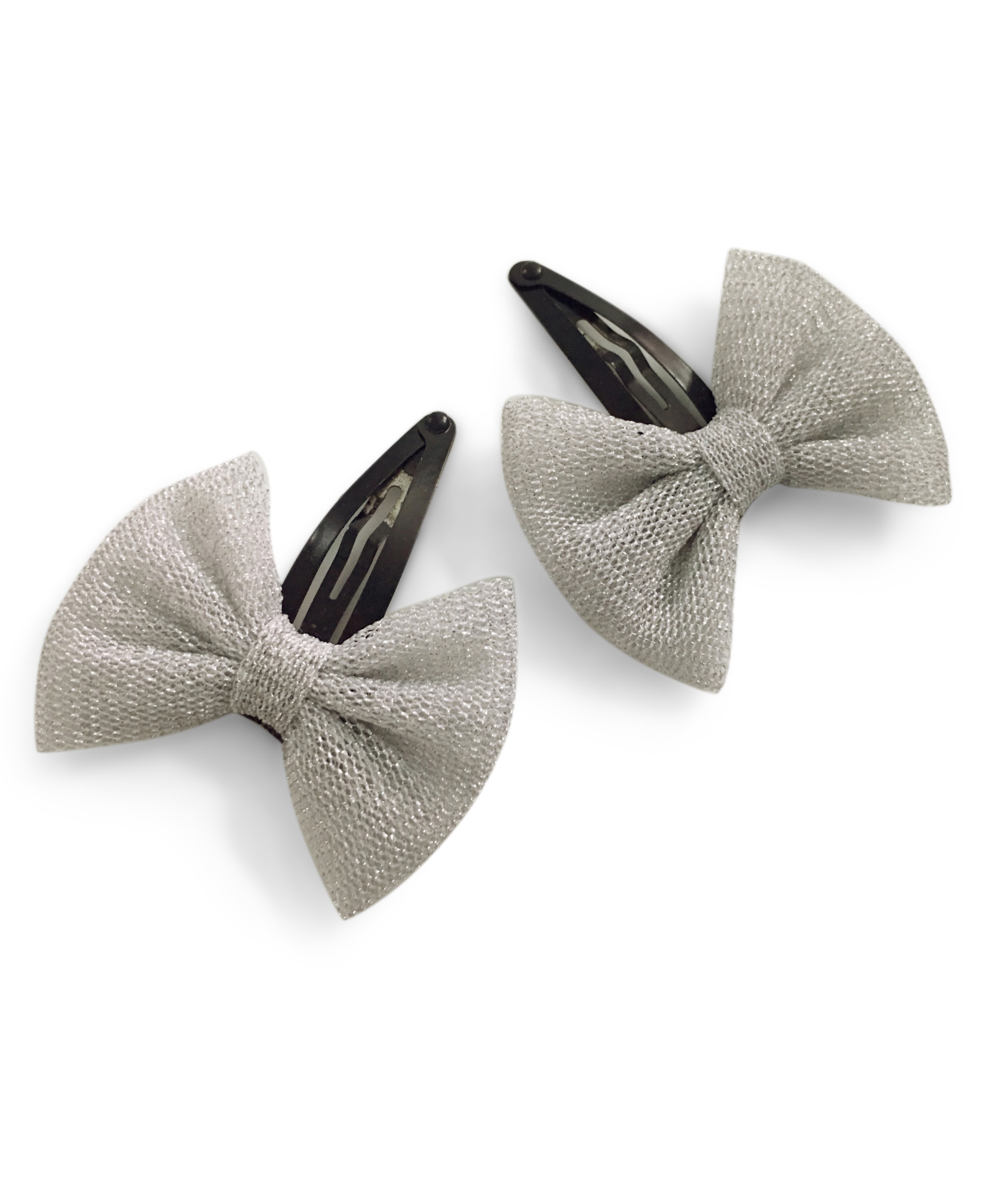 Knotty Ribbons Net Bow Hair Clip Silver For Girls 3 8 Years