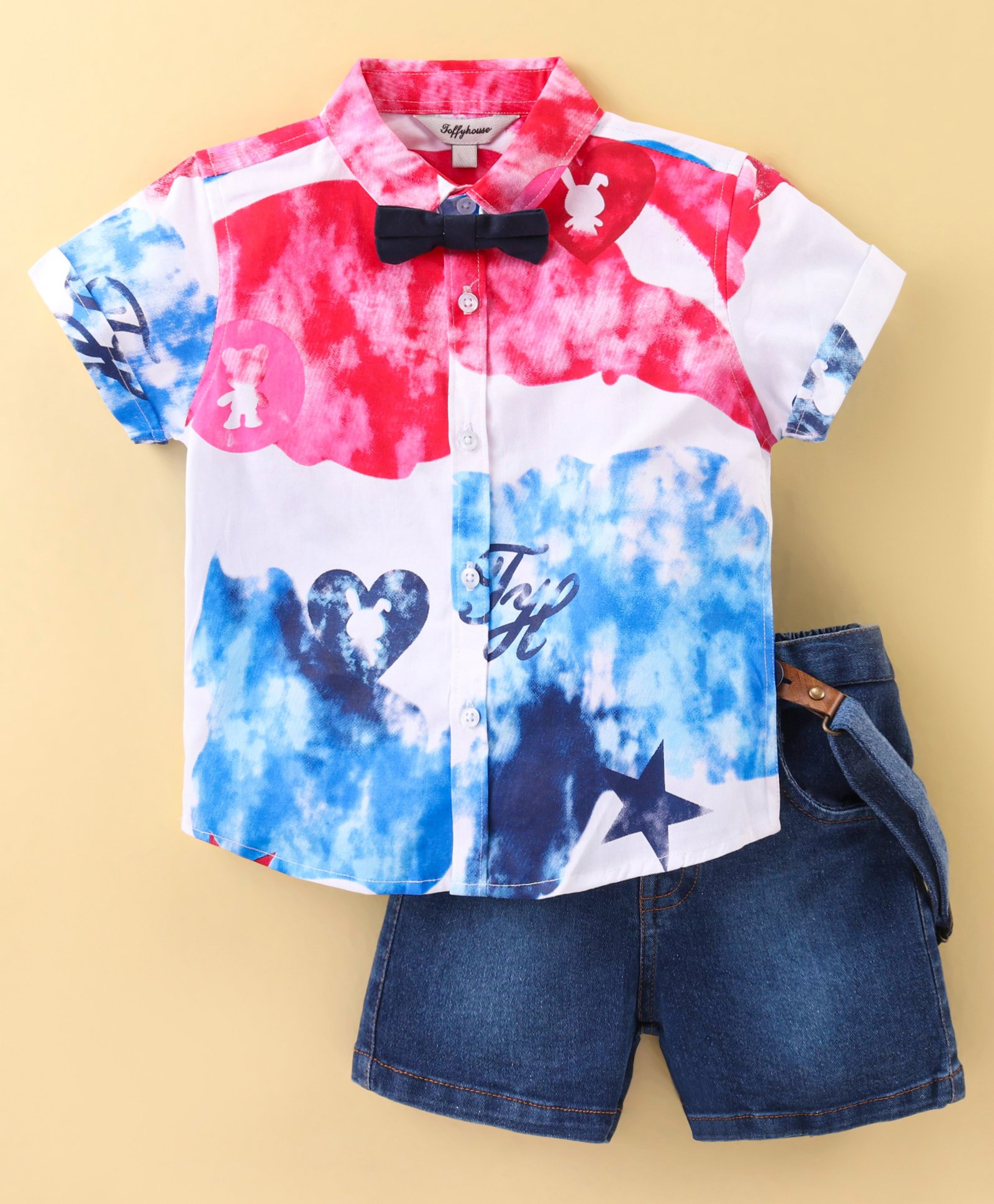 ToffyHouse Shirt and Bottom SetShirt - 100% Woven Cotton Poplin, Pant - 100% Woven Cotton Denim With Spandex Half sleeves Male DENIM 18-24m-image-33