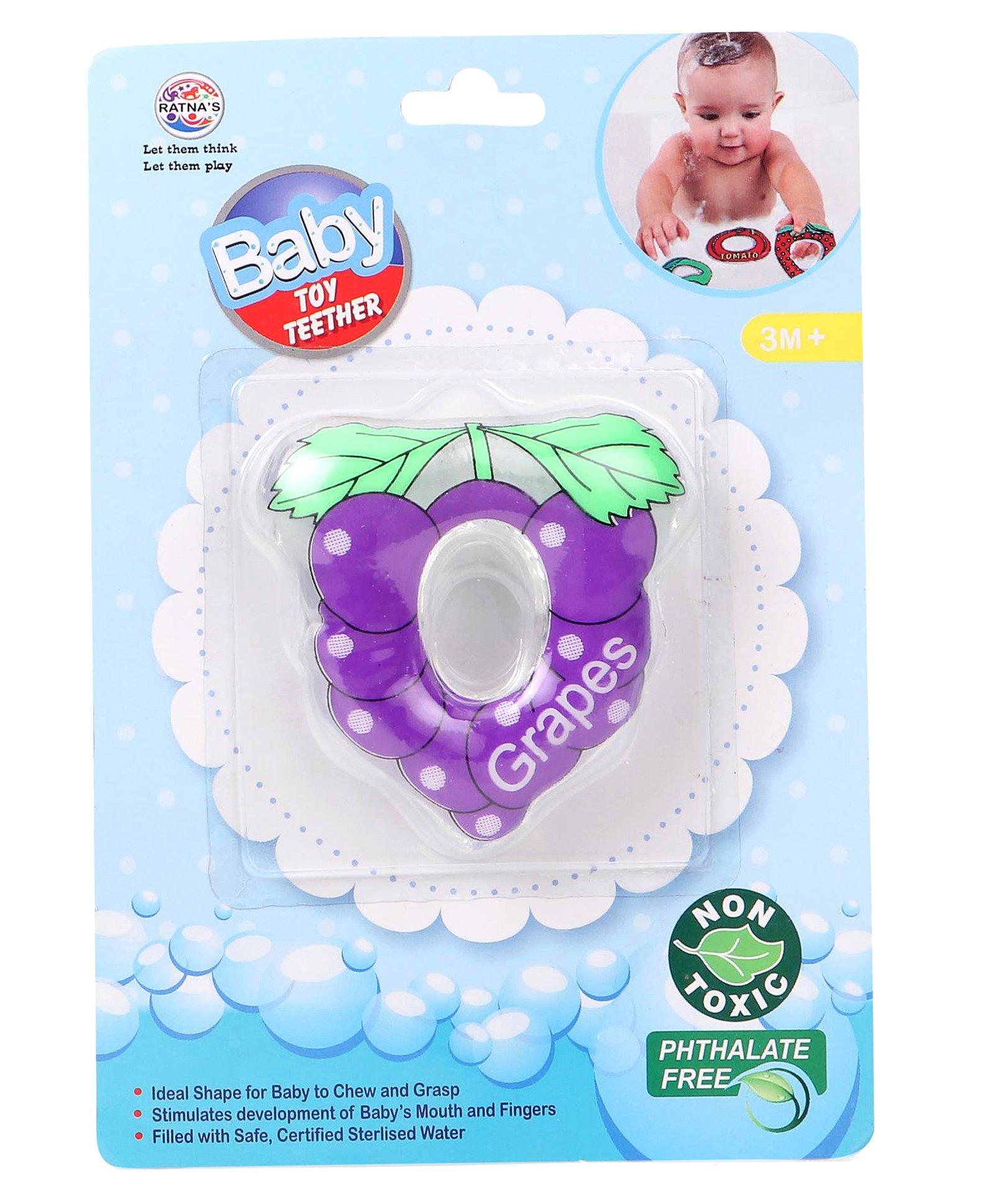 Ratnas Grapes Shape Water Filled Teether - Purple-picture-18