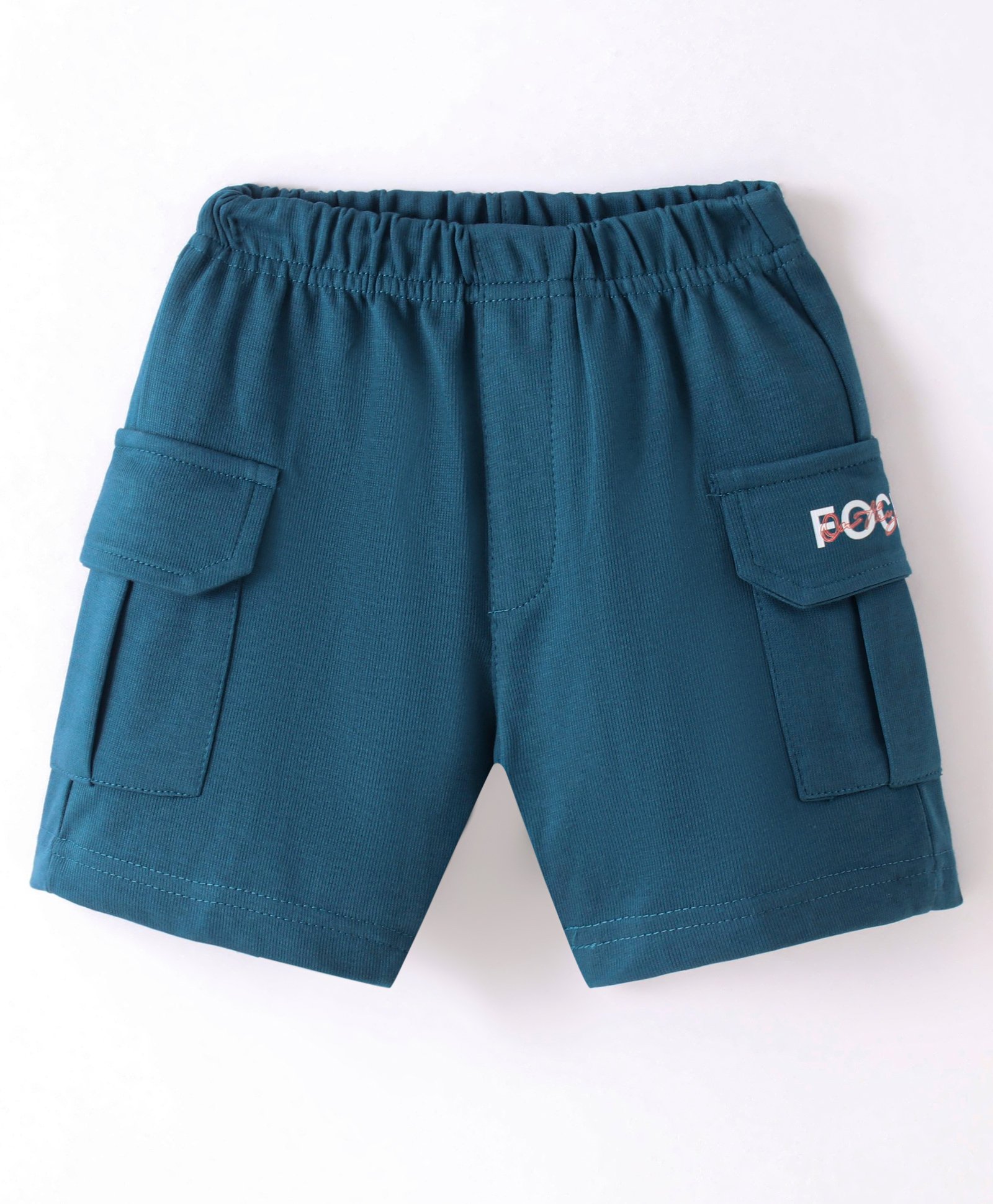 Evimo Cotton Above Knee Length Solid Shorts - Dark Aqua-picture-14