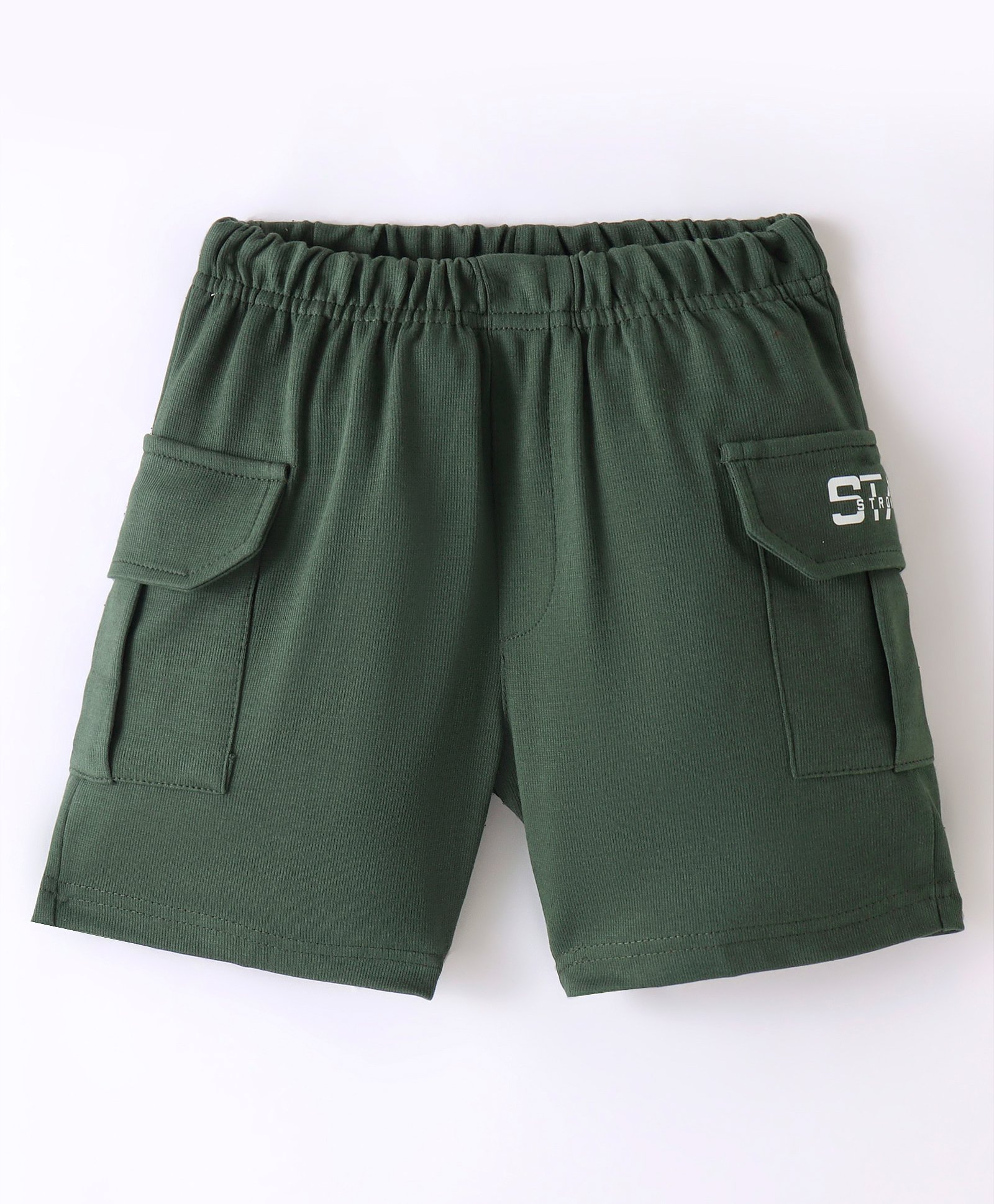 Evimo Cotton Above Knee Length Solid Shorts  - Green-picture-32