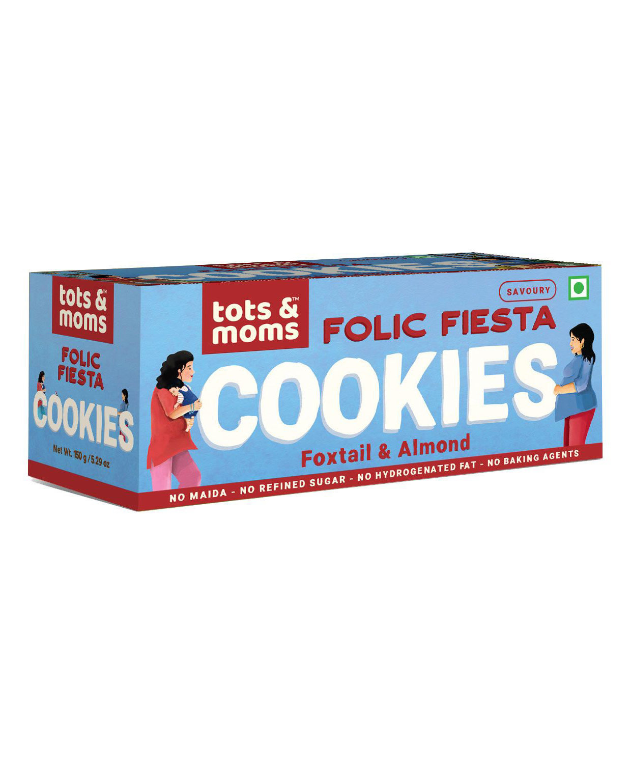 Healthy, Wholesome & Nutritious Foxtail Millet & Almond Savory Cookies - Folic Fiesta for Adults |Junk-free | No White Sugar Snack - 150g