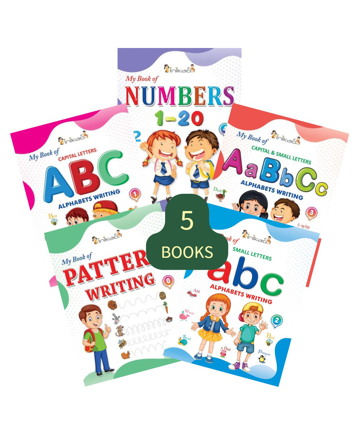 InIkao Copy Writing Practice Books for Kids | Set of 5 Handwriting Improvement Book on ABC, Capital Letters, Small Letters, Numbers, Pattern Writing-image-24