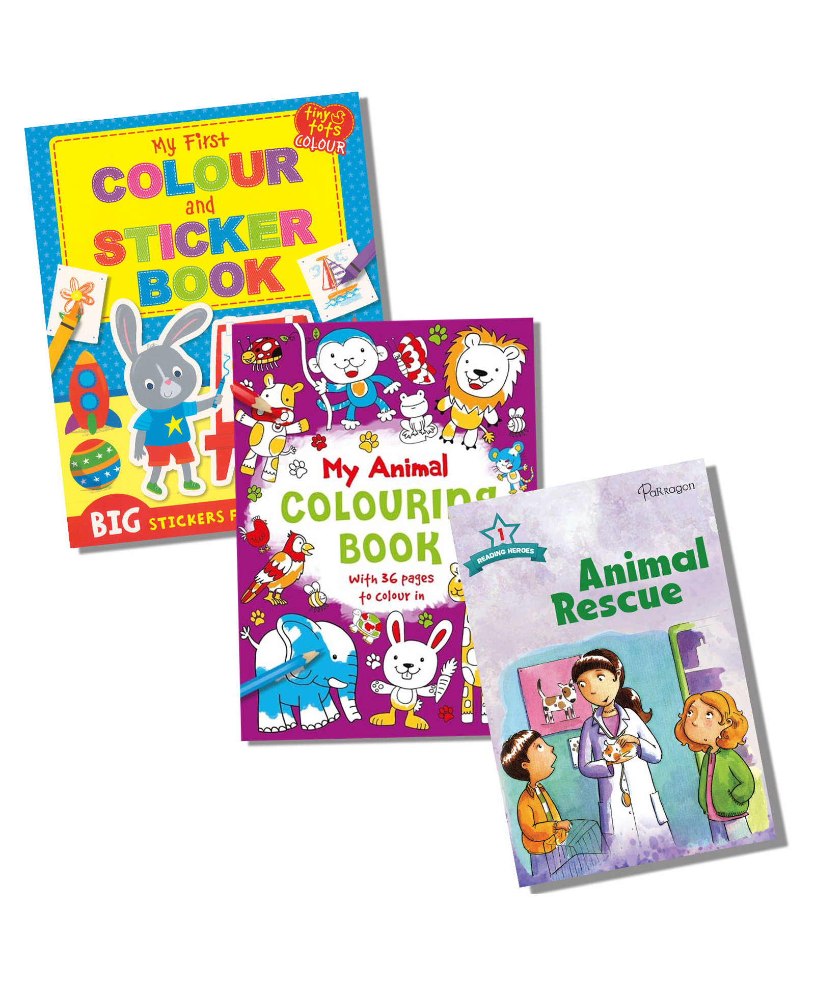 Pack of 3 Books of Story, Early Learning, Colour & Sticker | Divided by Level for Reading Practice | English-image-29
