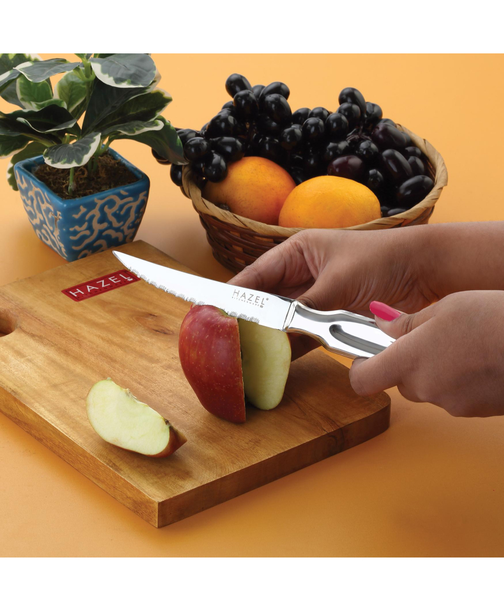 HAZEL Stainless Steel Laser Knife for Kitchen, Kitchen Knife with Handle, Silver-picture-46