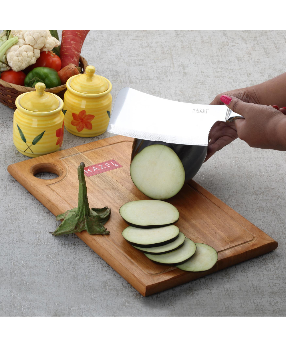 HAZEL Stainless Steel Sharp Chopper Knife for Kitchen with Handle, Big Kitchen Knife, Silver-picture-40