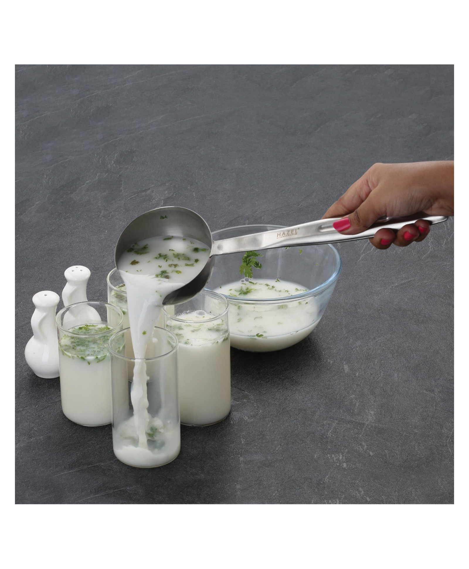 HAZEL Stainless Steel Ladle with Handle, Doya/Loti Tea Pourer Loti Tea Pourer Canteen Server, Big-picture-10