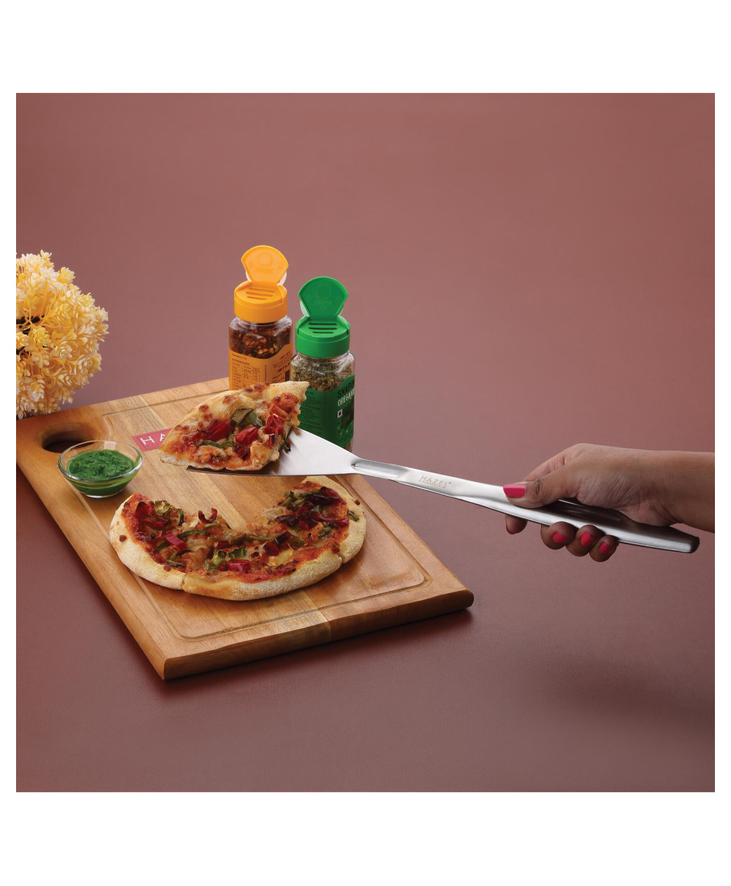 HAZEL Stainless Steel Spatula for Kitchen, Spatula with Beveled Edge, Silver-picture-26