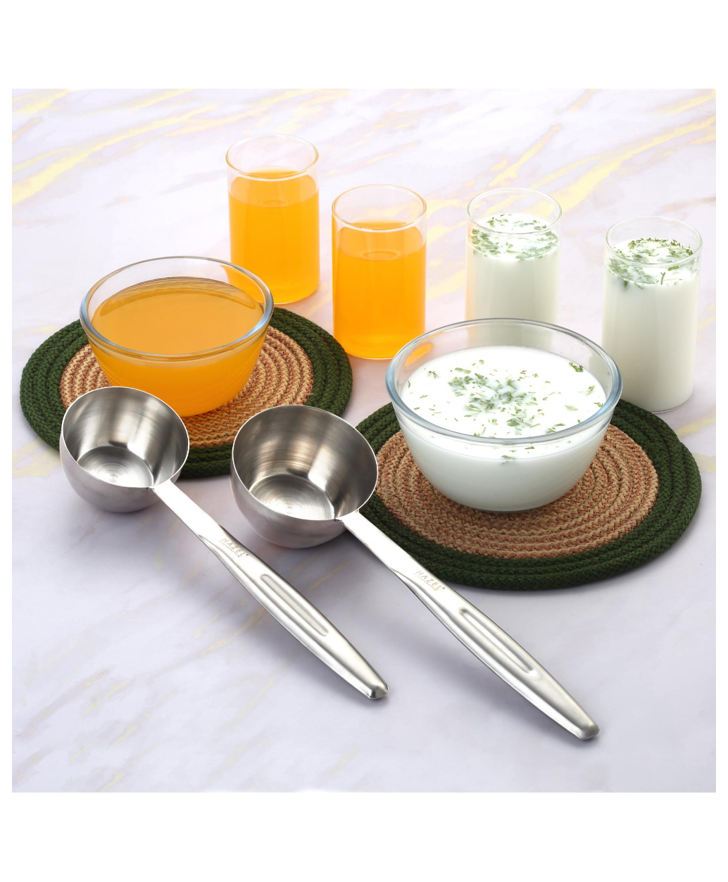 HAZEL Stainless Steel Ladle with Handle | Doya/Loti Tea Pourer Canteen Server Set of 2-picture-27