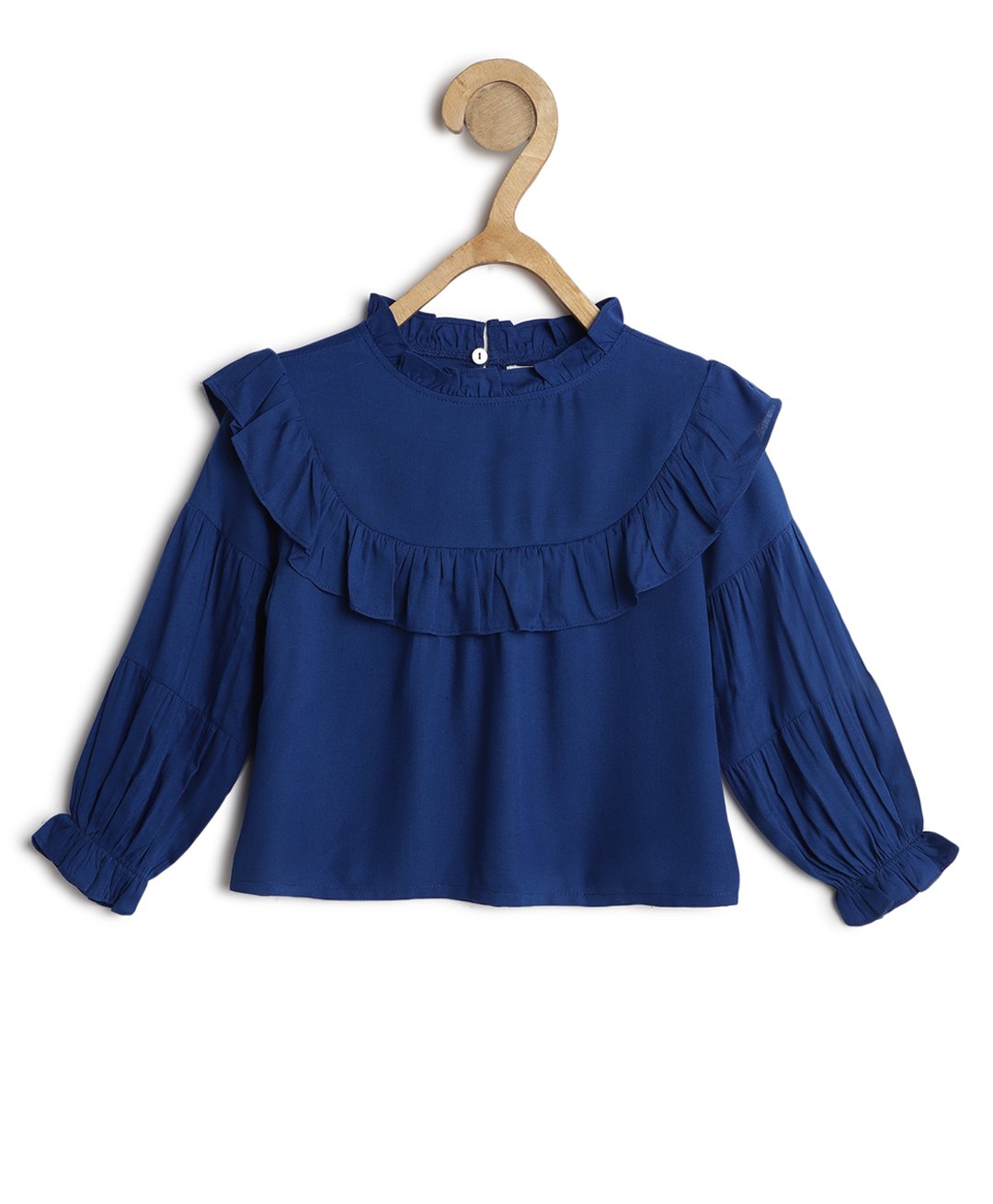 Chuppan Chupai Rayon Full Sleeves Solid Top - Royal Blue-picture-22