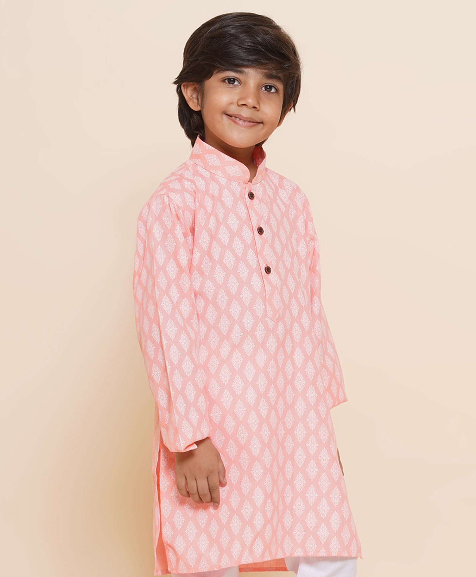 AJ Dezines Full Sleeves Abstract Printed Kurta - Pink-image-14