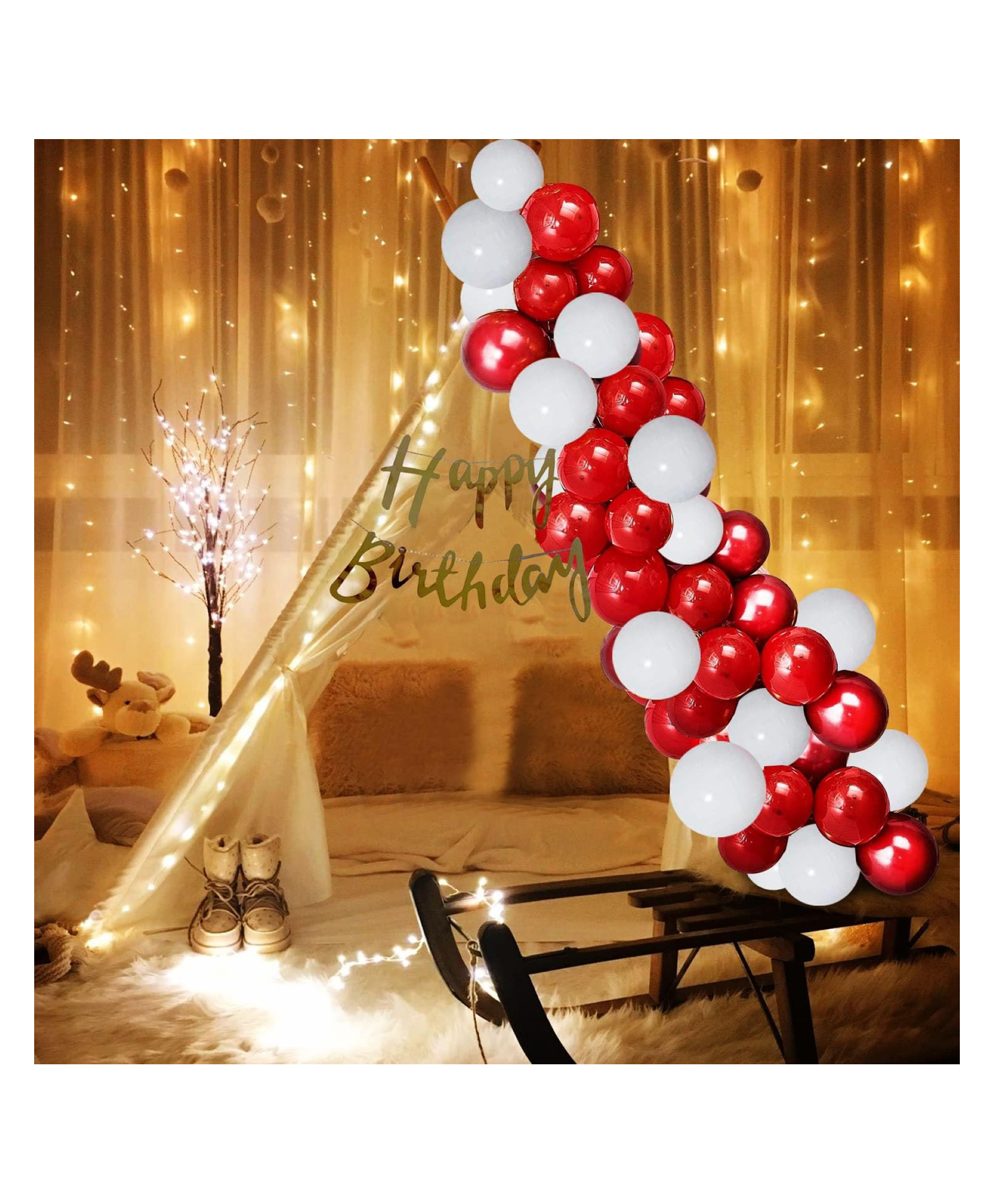 Bubble Trouble Canopy Tent for Decoration- 25Pcs Happy Birthday Decoration  Net Curtains for Birthday Decoration | Cabana Tent for Birthday Decoration | Background Decoration Items-picture-13