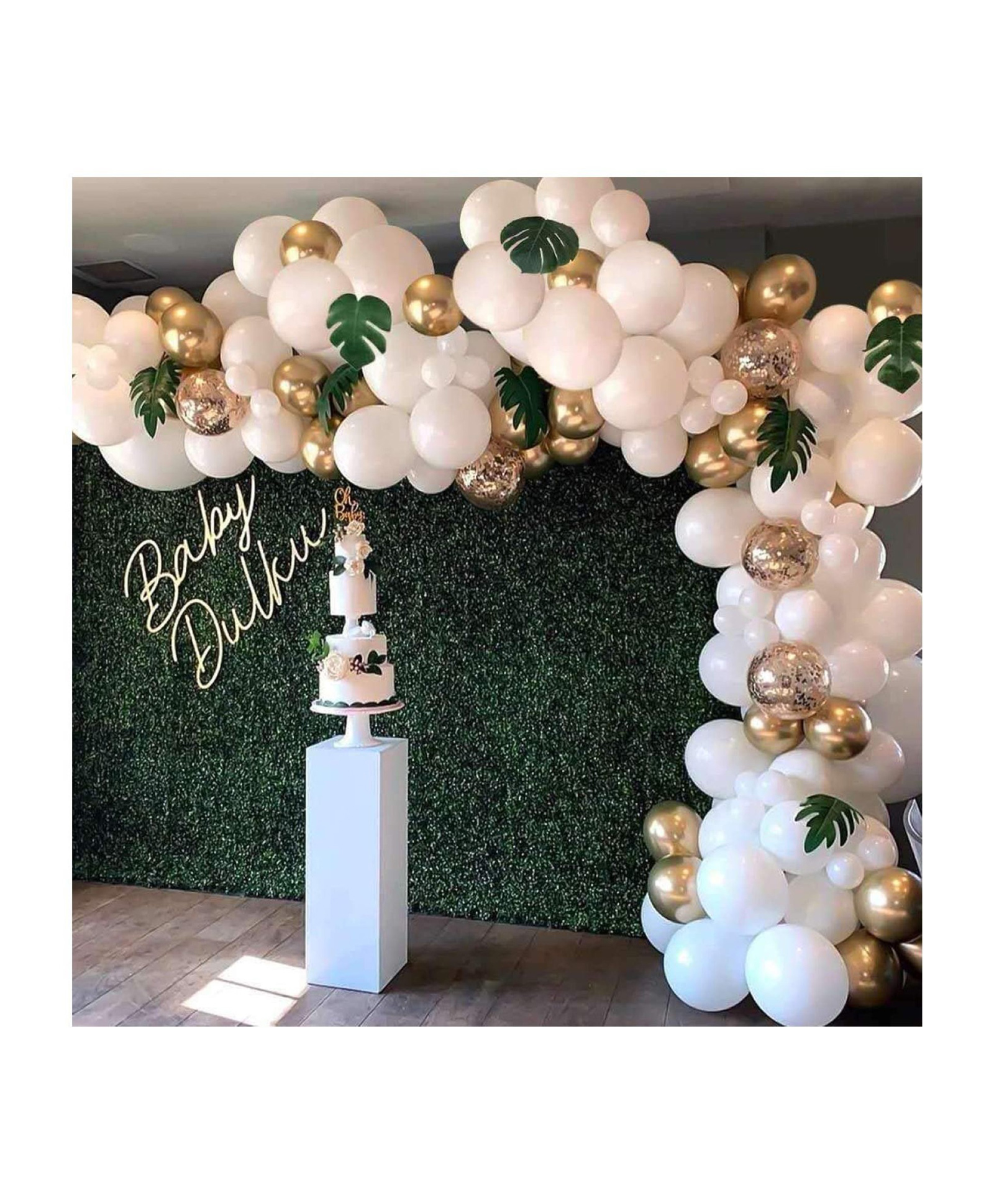 Bubble Trouble White Balloon For Decoration- Pack Of 100 White And Gold Balloons For Decoration/Birthday Decoration Kit/Metallic Balloon Decoration/Birthday Decoration Items Set-image-33