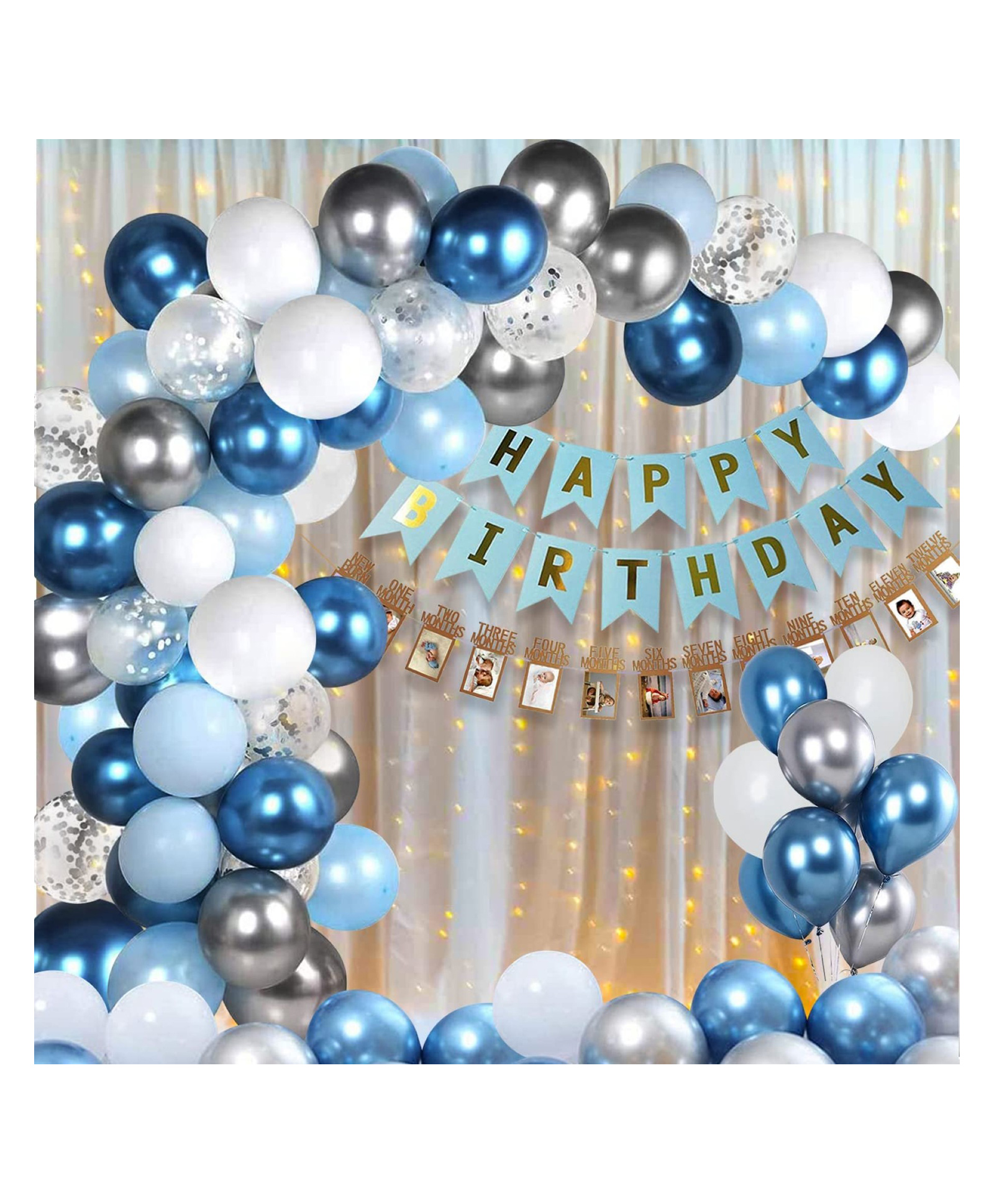 Bubble Trouble 1st Birthday Decorations For Boys - Large Birthday Decorations for Baby Boy 1 Year | Blue First Birthday Decorations for Boy | Blue Balloons for 1st Birthday Decorations-image-29