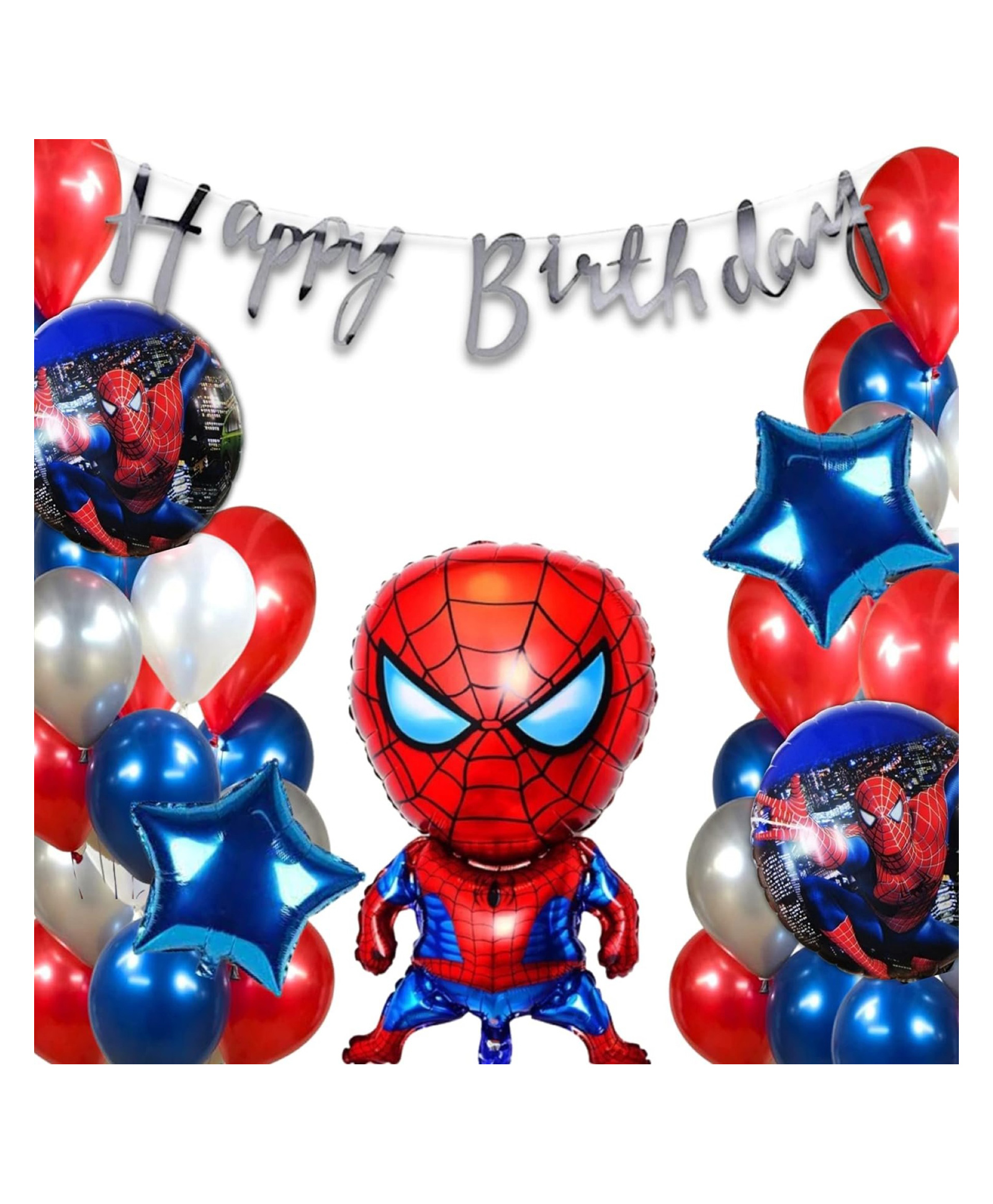 Bubble Trouble Spider Theme Birthday Decorations for Boys, Kids Party, Girls - Cartoon Birthday Decorations, Spider Birthday Party Supplies - 66 pcs-image-28