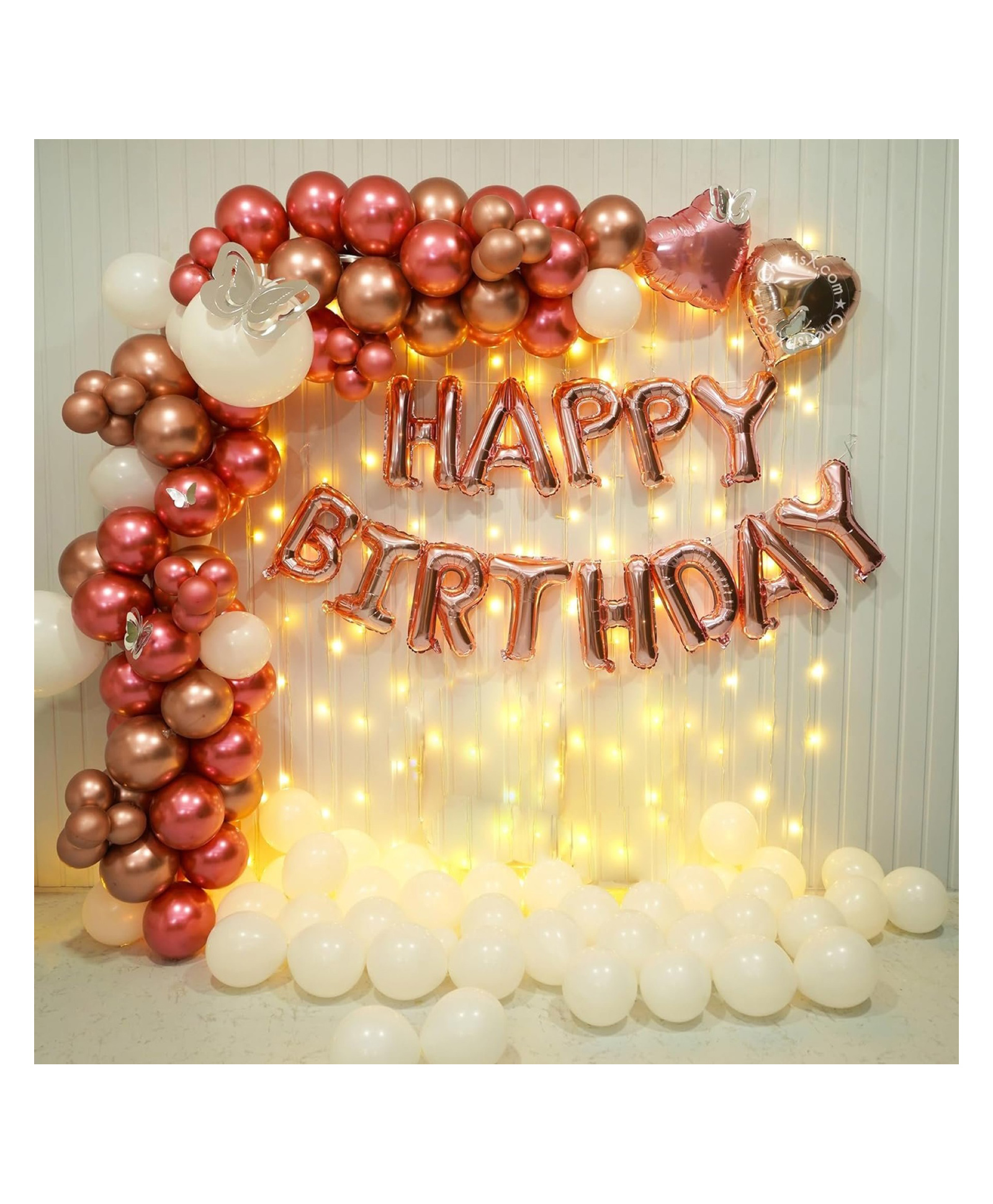 Bubble Trouble Rosegold Birthday Decoration - Cheers to Another Year - Happy Birthday Balloon Decorating Essentials - Get the Party Started - Pack of 109 - Foil Balloons, CHrome Balloons, Balloon Pump-picture-13