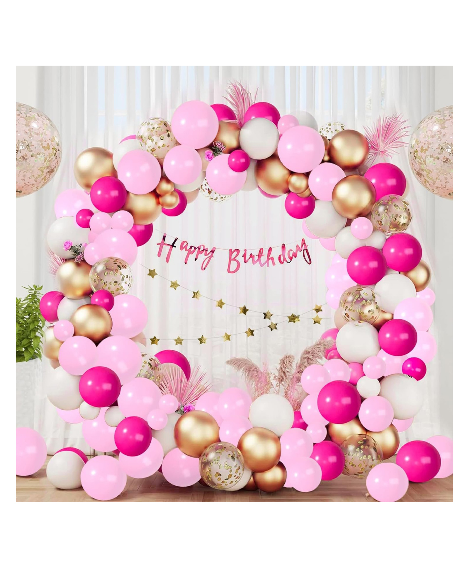 Bubble Trouble 73 Pieces Happy Birthday Decoration Items For Girls / Wife Combo with Balloons Happy Birthday Banner-image-8