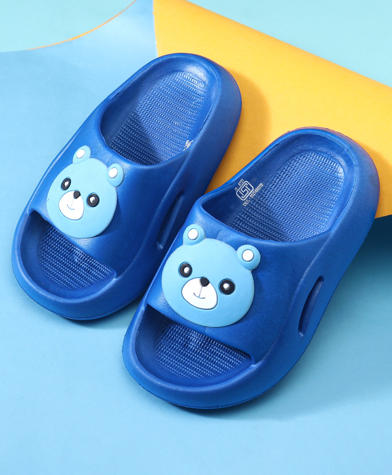 Babyoye Slip on Clogs Bear Applique - Blue-picture-14